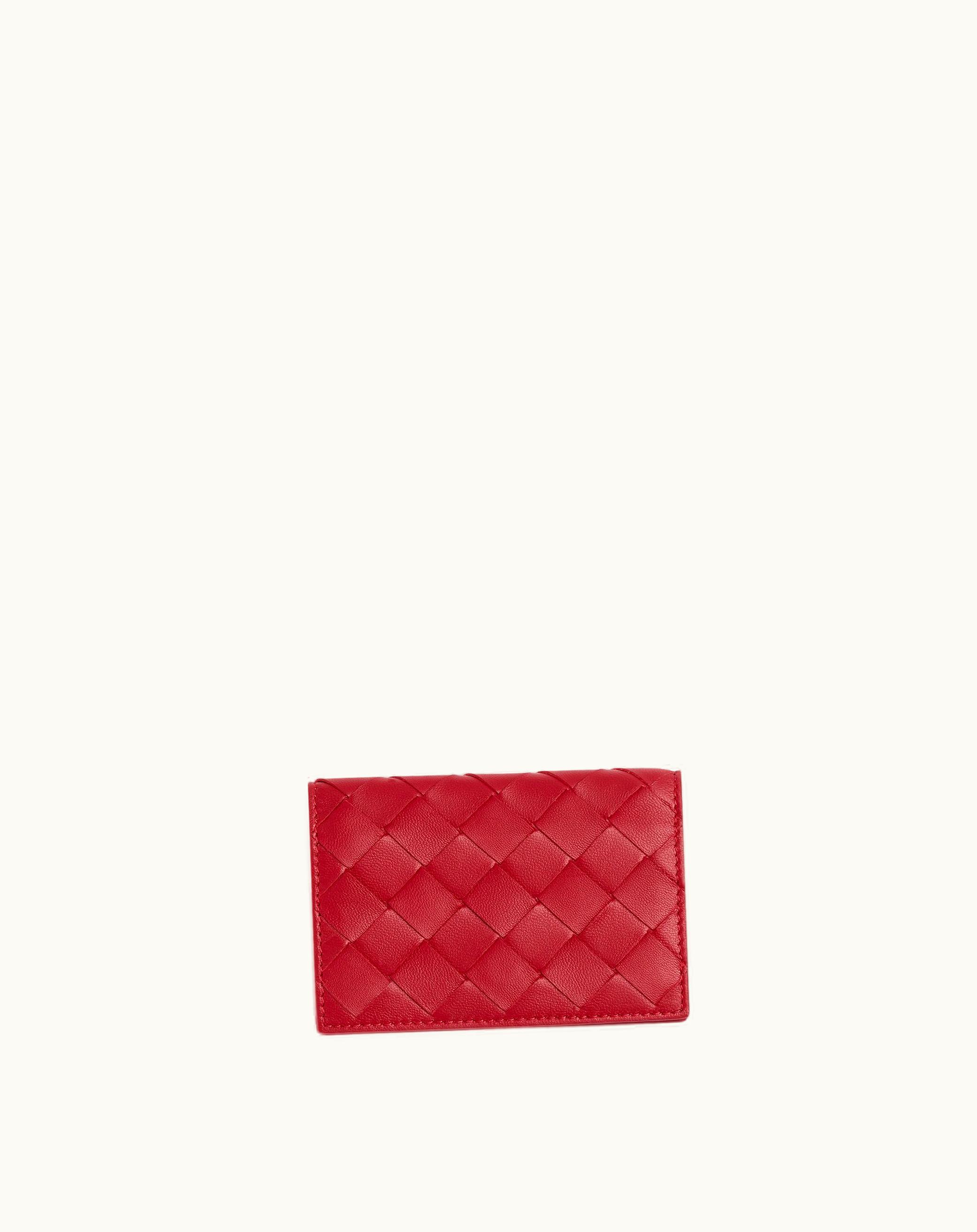 Bottega Veneta Bottega Veneta Women's Intrecciato Business Card Case In Apple Candy
