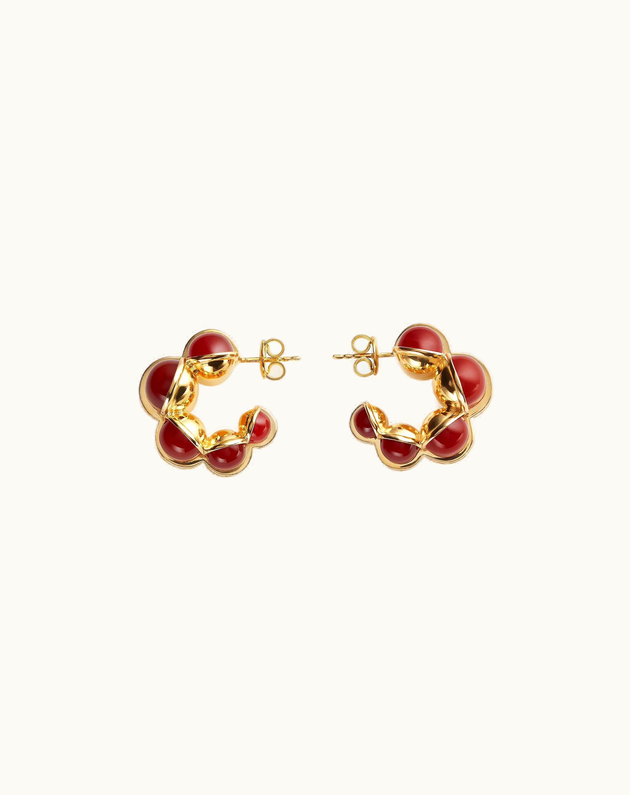Bottega Veneta Bottega Veneta Women's Pills Earrings In Carnelian / White