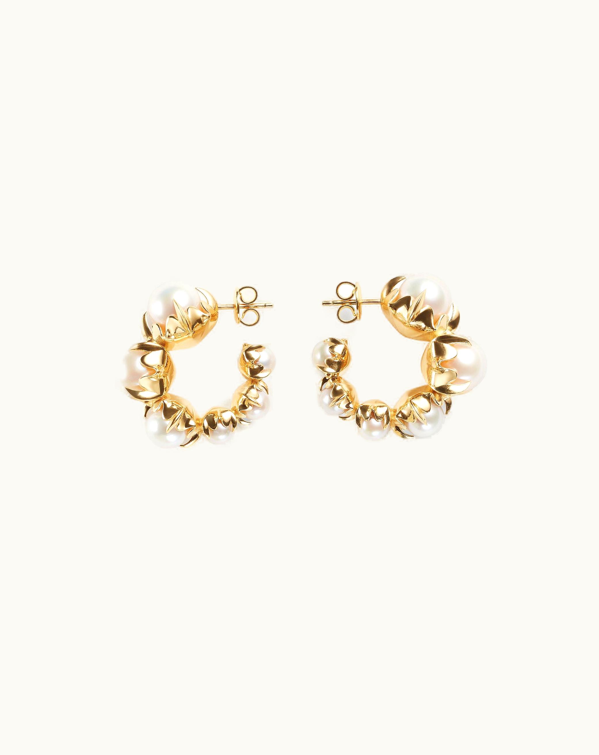 Bottega Veneta Bottega Veneta Women's Sphere Hoop Earrings In Natural