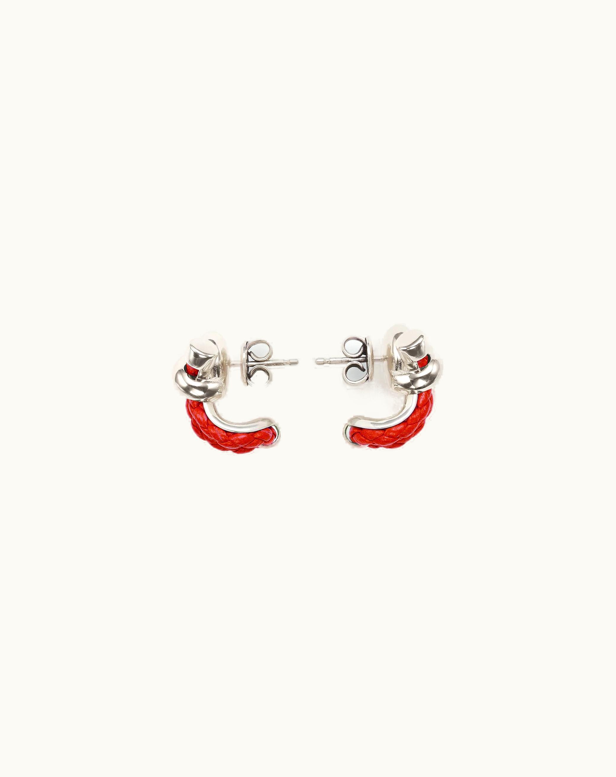 Bottega Veneta Bottega Veneta Women's Knot Hoop Earrings In Redstone