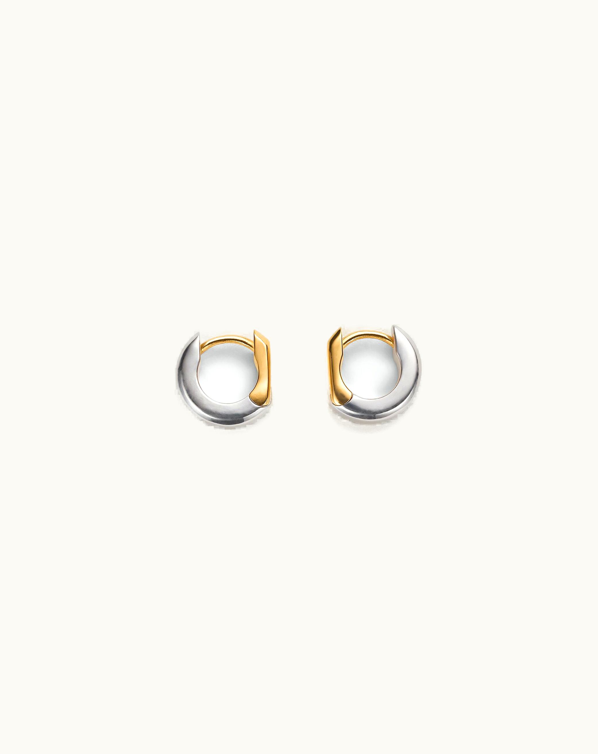 Bottega Veneta Bottega Veneta Men's Hinge Earring In Silver / Yellow Gold