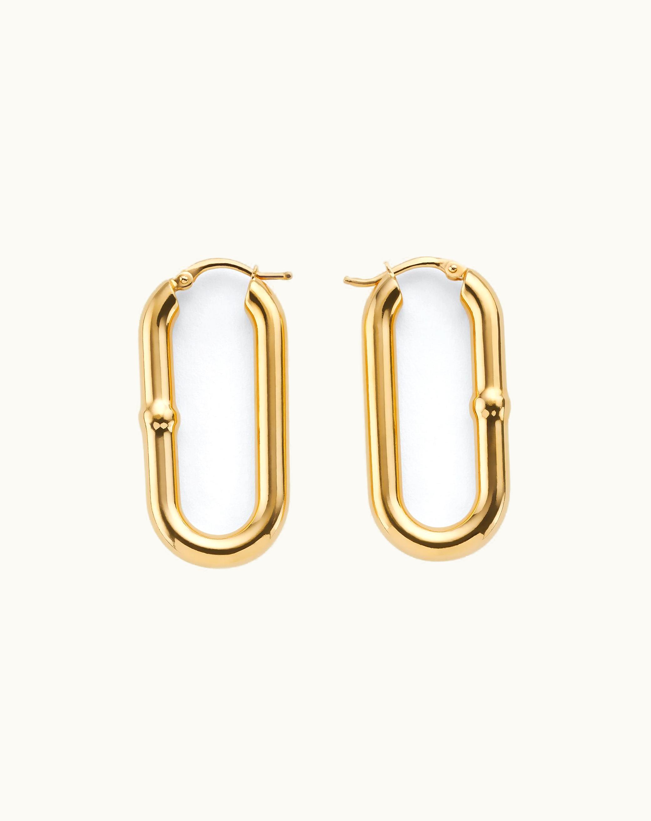 Bottega Veneta Bottega Veneta Women's Chain Hoop Earrings In Yellow Gold Yellow gold
