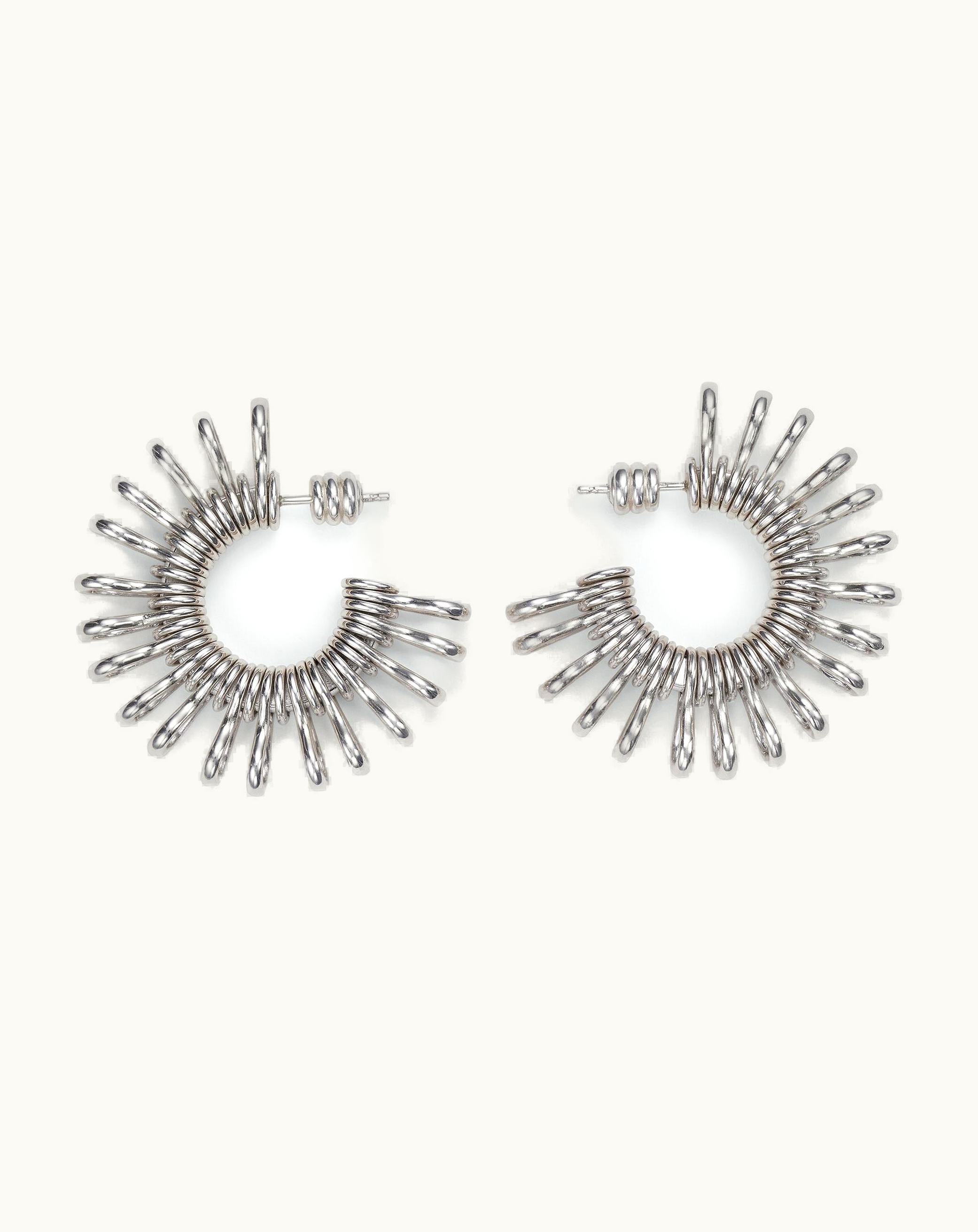 Bottega Veneta Bottega Veneta Women's Nest Hoop Earrings In Silver