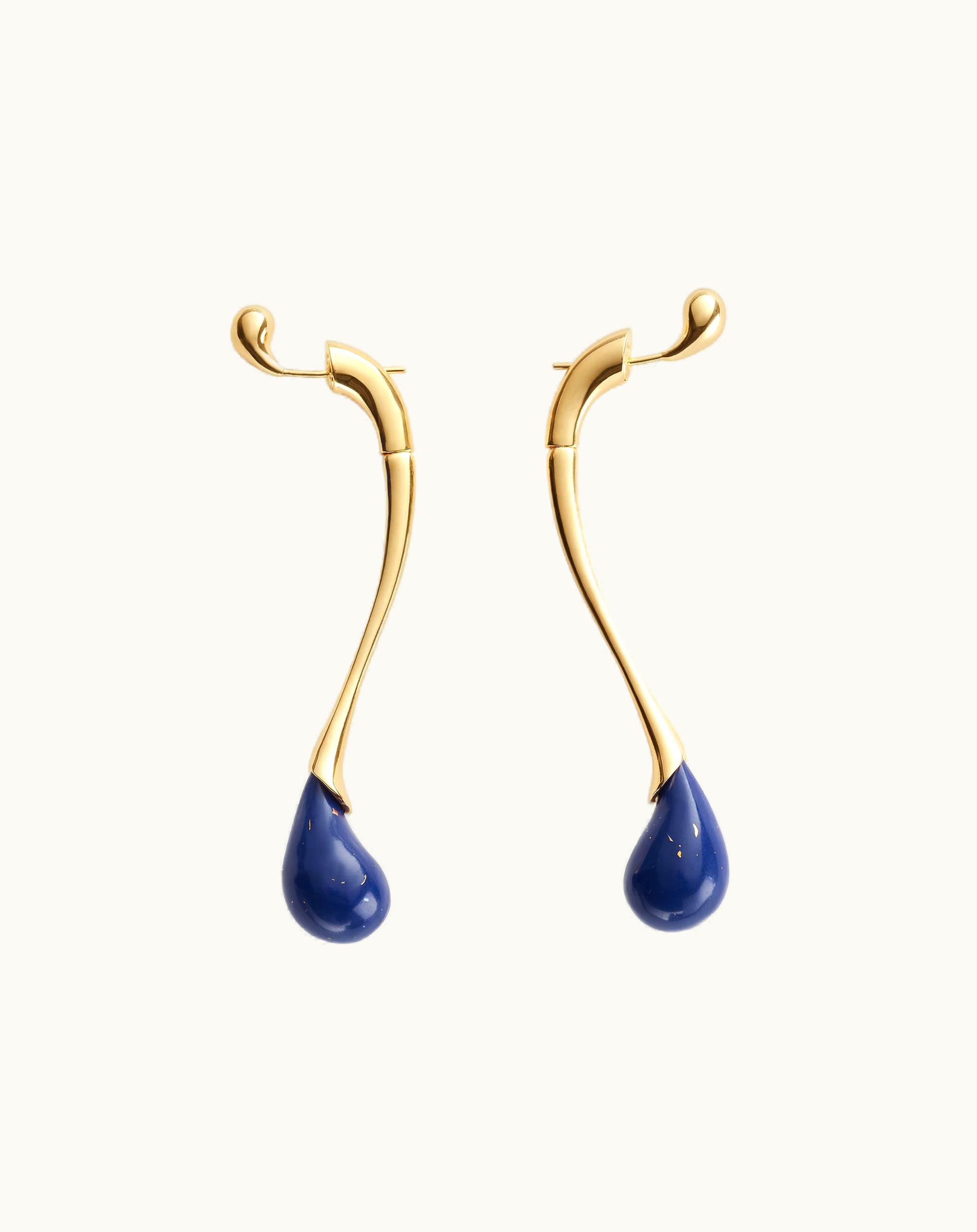 Bottega Veneta Bottega Veneta Women's Drop Earrings With Lapis Stone In Lapis