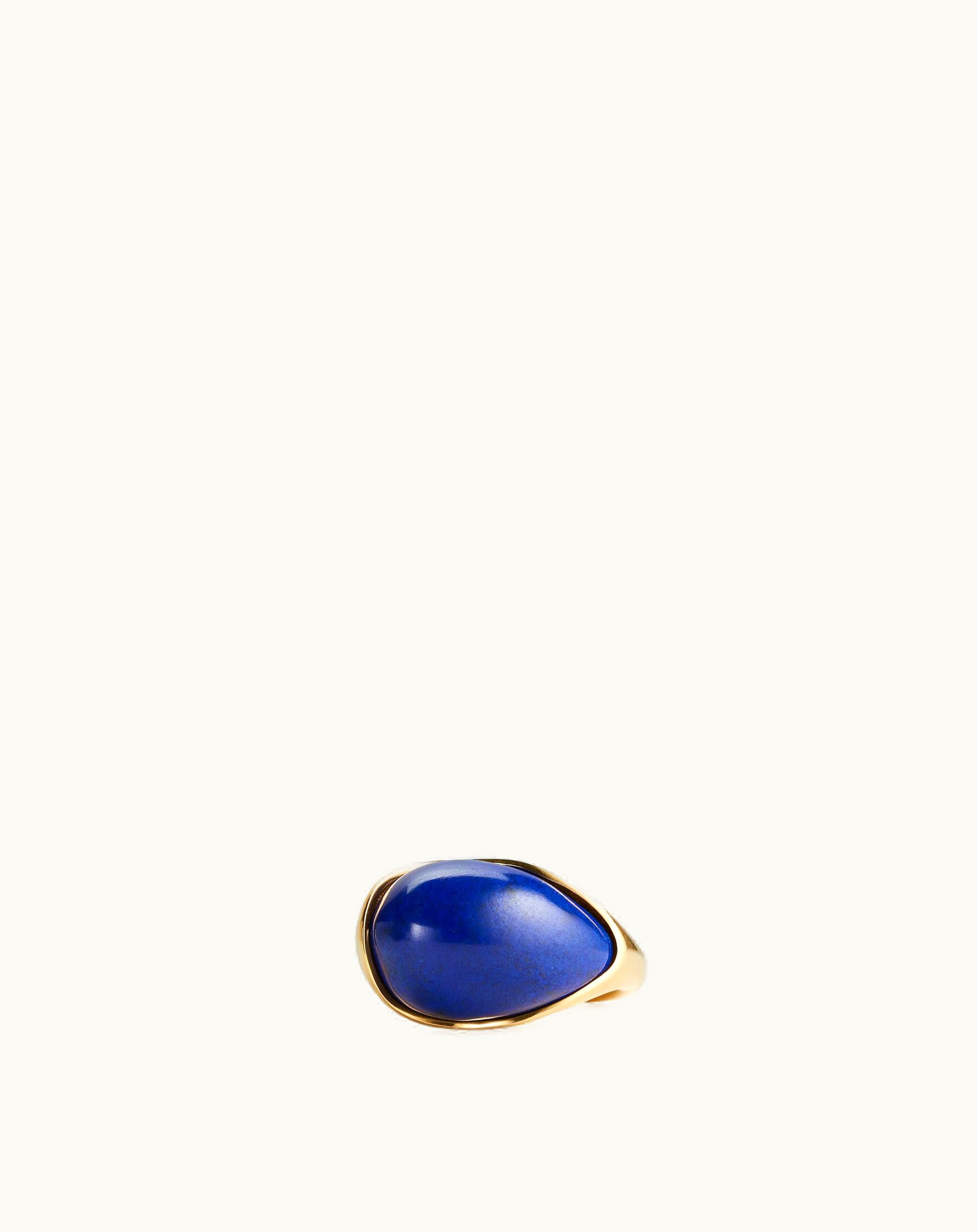 Bottega Veneta Bottega Veneta Women's Drop Ring With Lapis Stone In Lapis