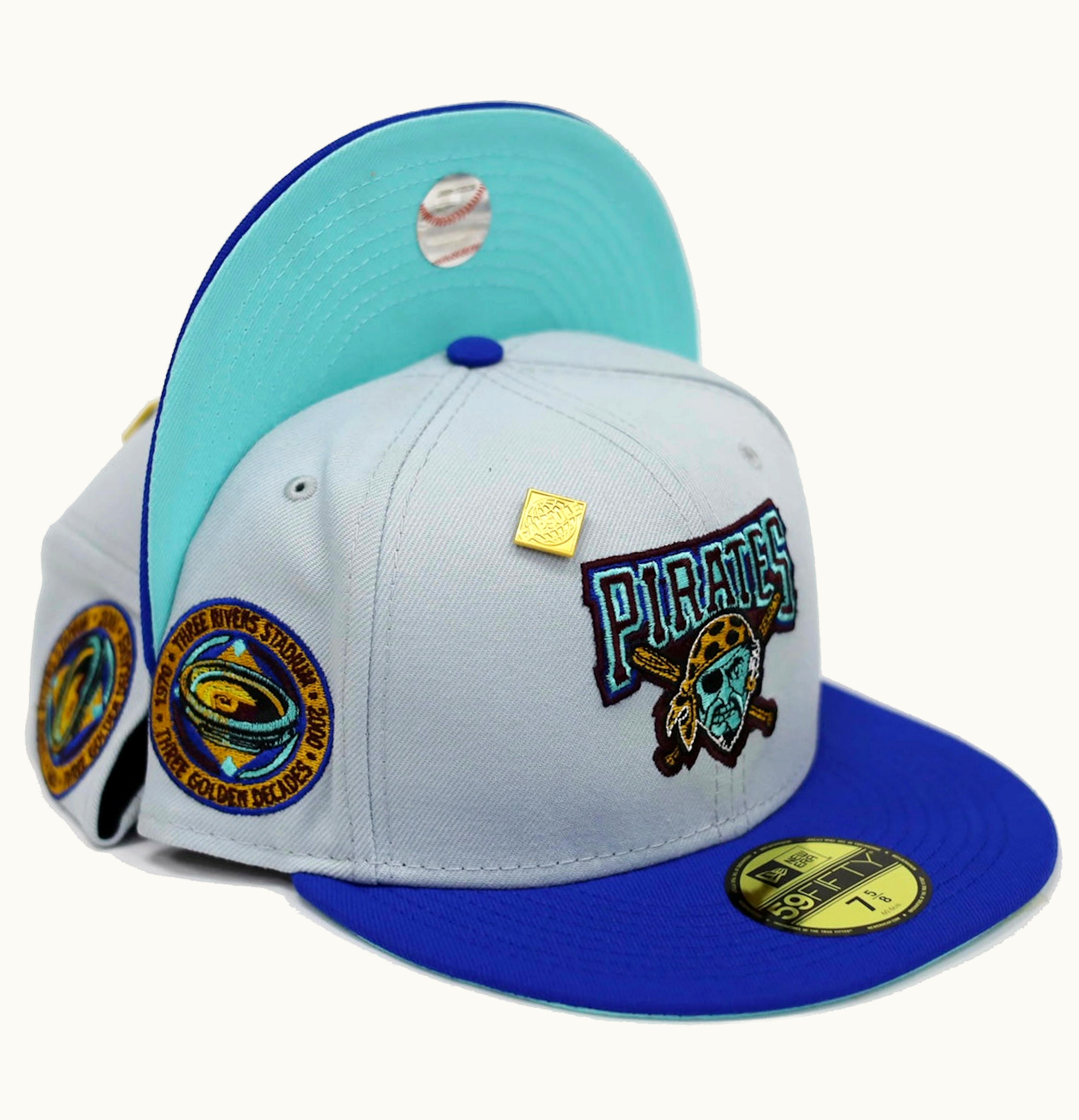 New Era New Era Pittsburgh Pirates Three Rivers Stadium Capsule Hats 59Fifty Fitted Hat Grey Blue