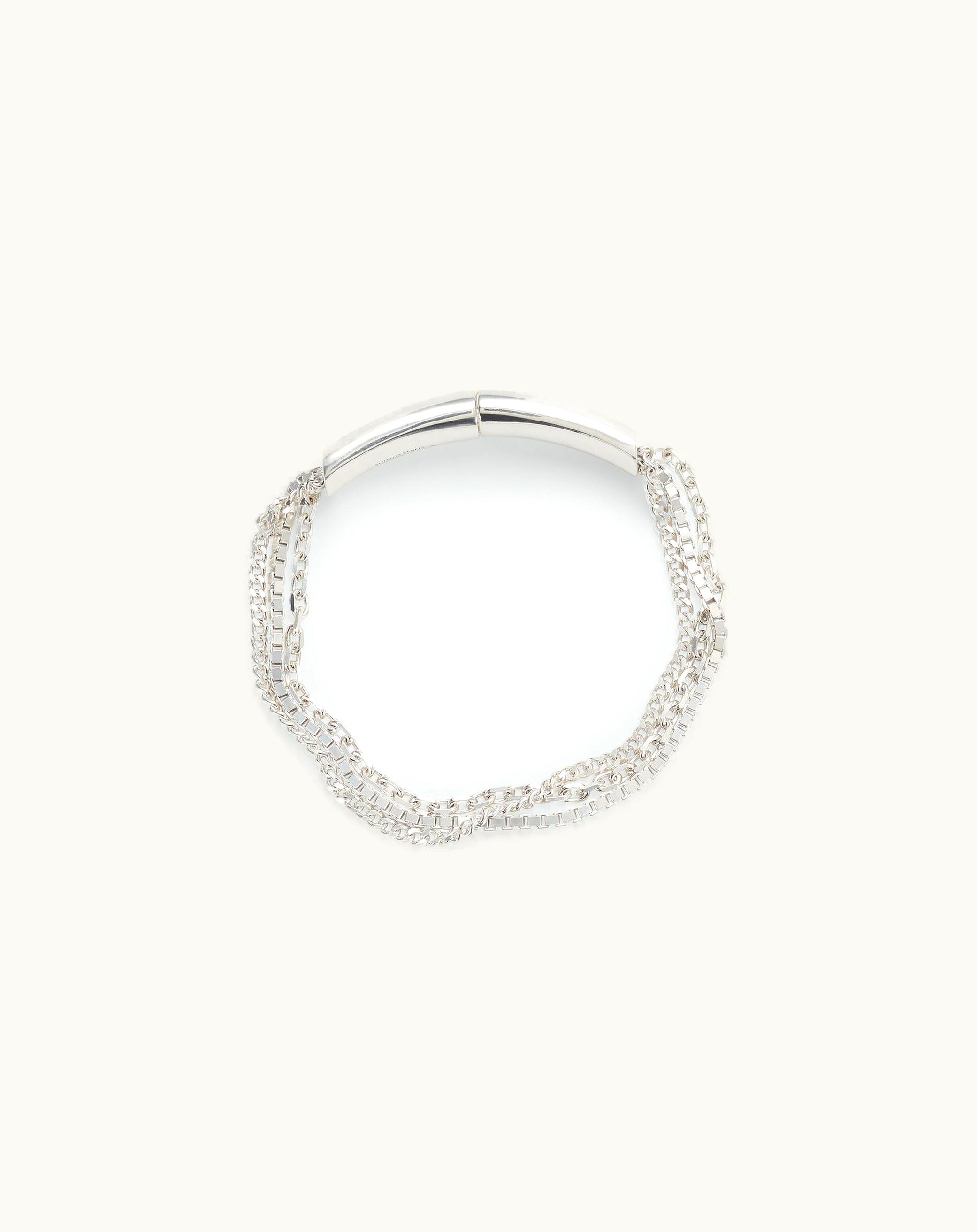 Bottega Veneta Bottega Veneta Men's Detail Chain Bracelet In Silver