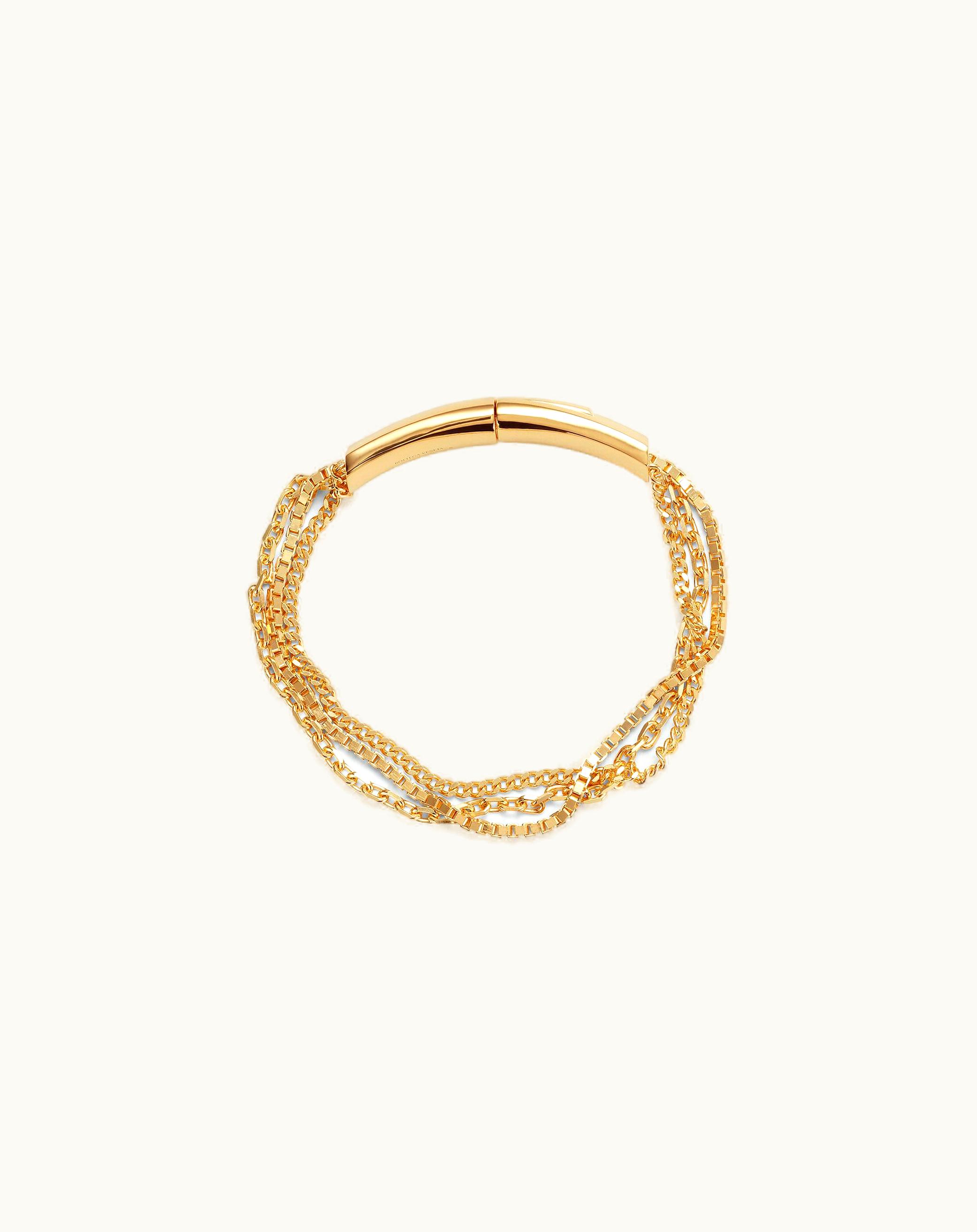 Bottega Veneta Bottega Veneta Men's Detail Chain Bracelet In Yellow Gold