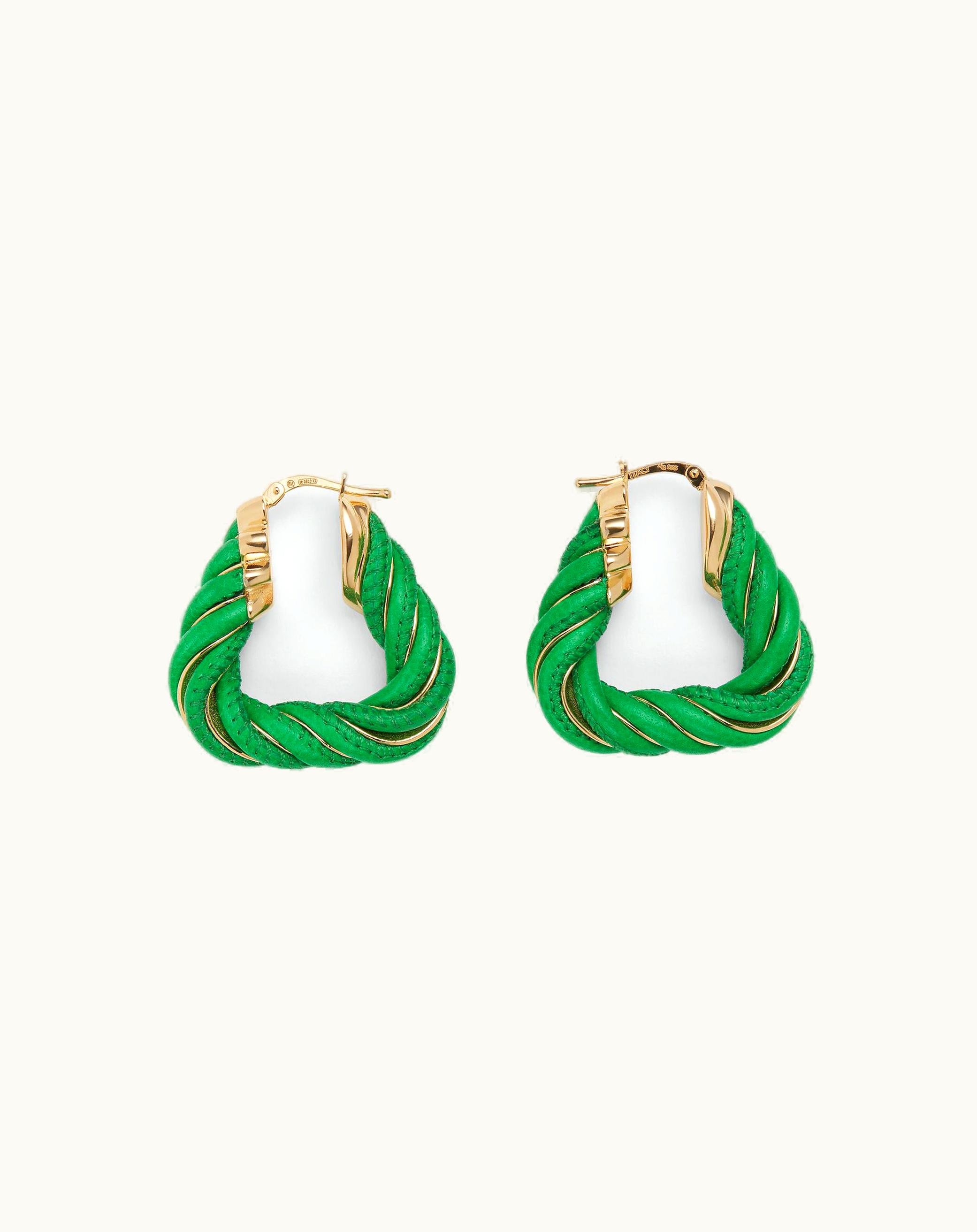 Bottega Veneta Bottega Veneta Women's Twist Triangle Hoop Earrings In Parakeet