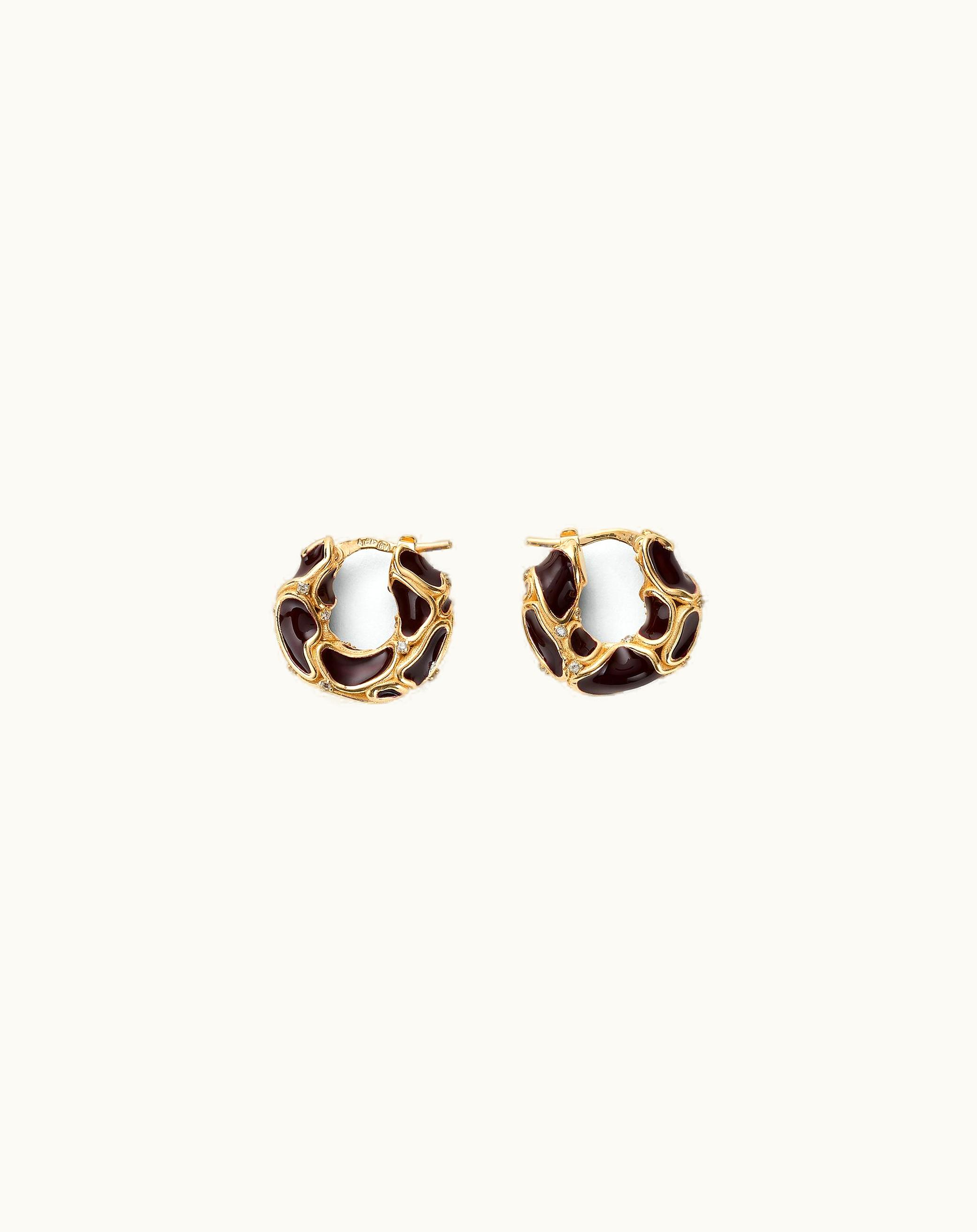 Bottega Veneta Bottega Veneta Women's Lava Hoop Earrings In White / Merlot