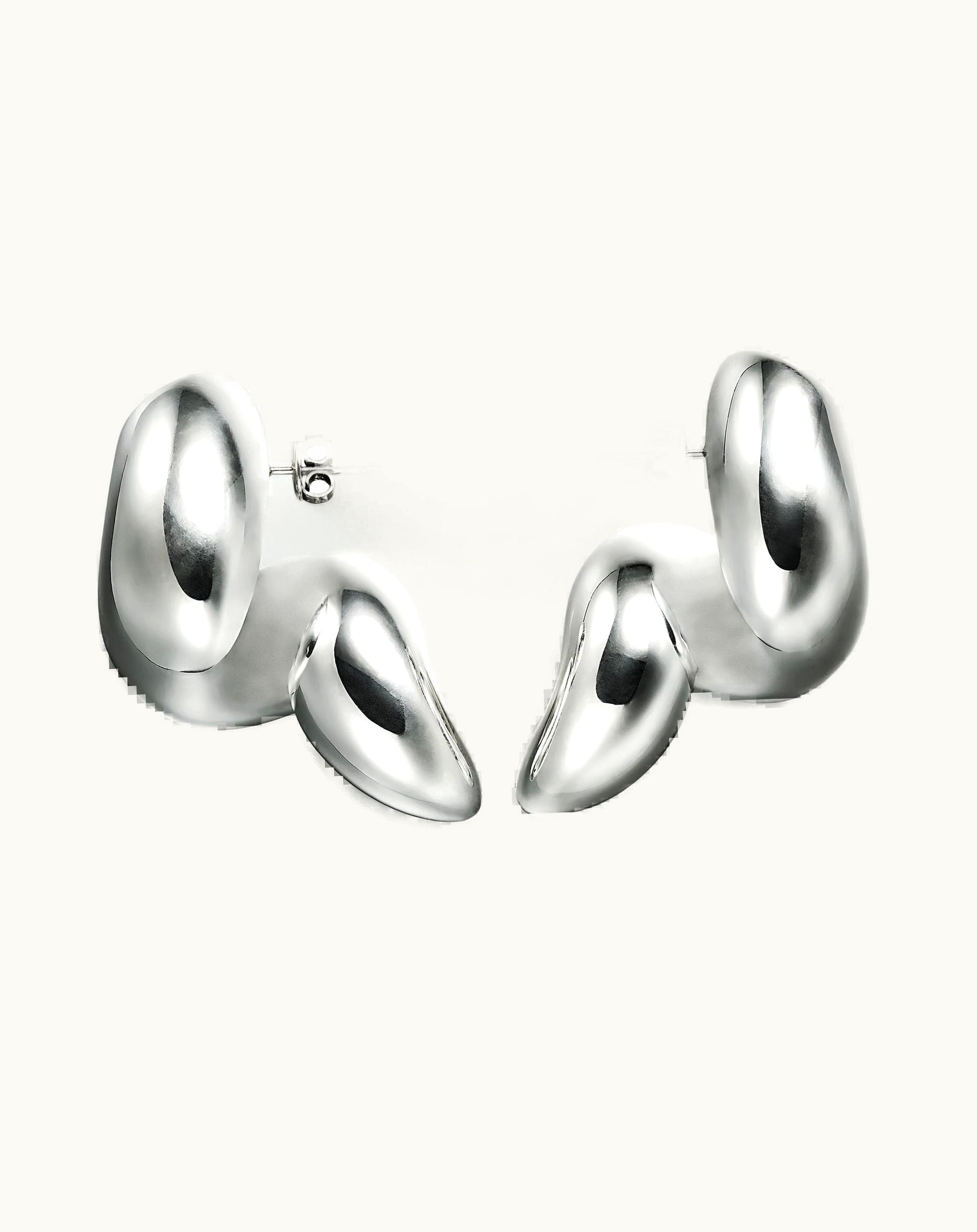 Bottega Veneta Bottega Veneta Women's Large Corkscrew Earrings In Silver