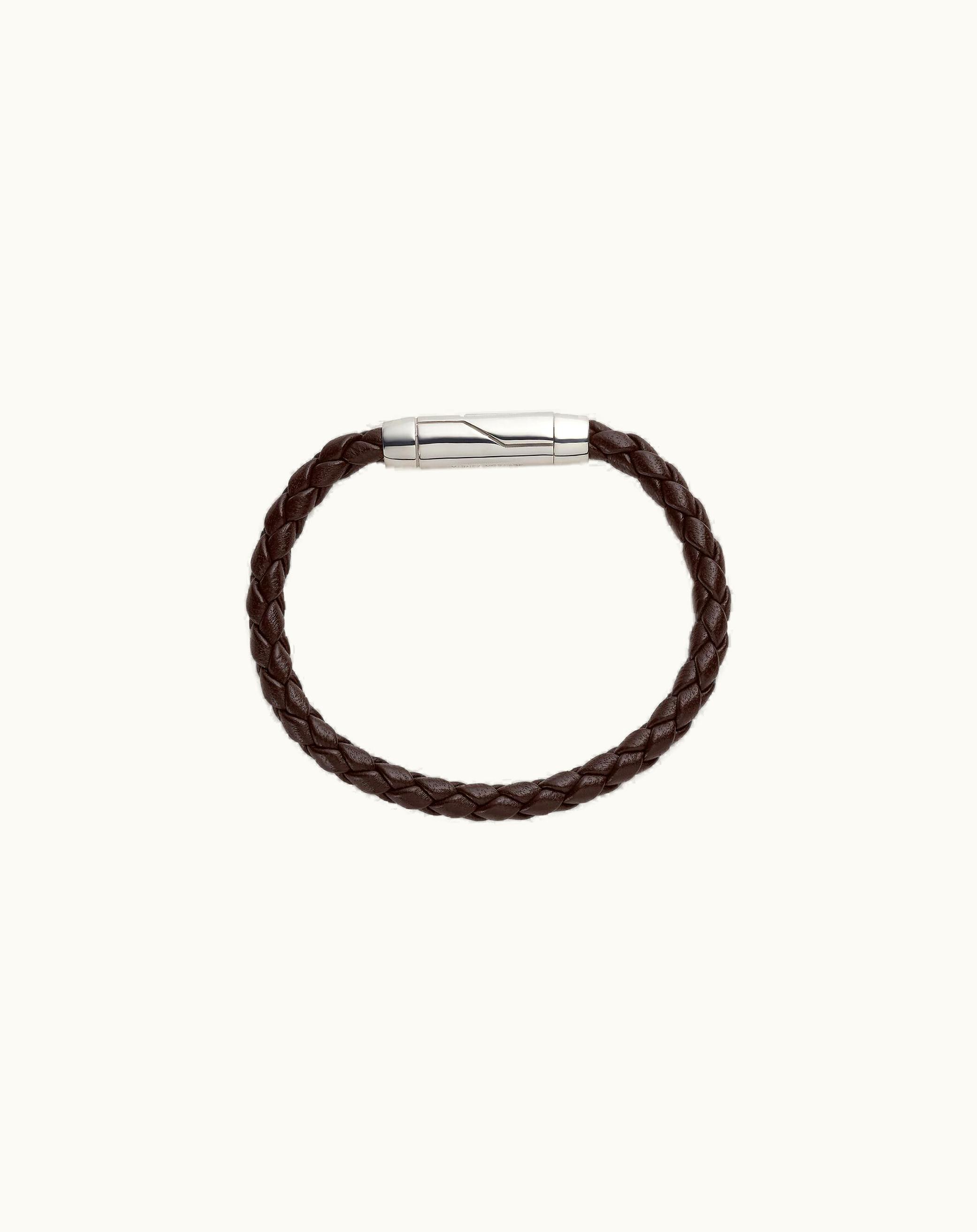 Bottega Veneta Bottega Veneta Men's Braid Leather Bracelet In Fondant