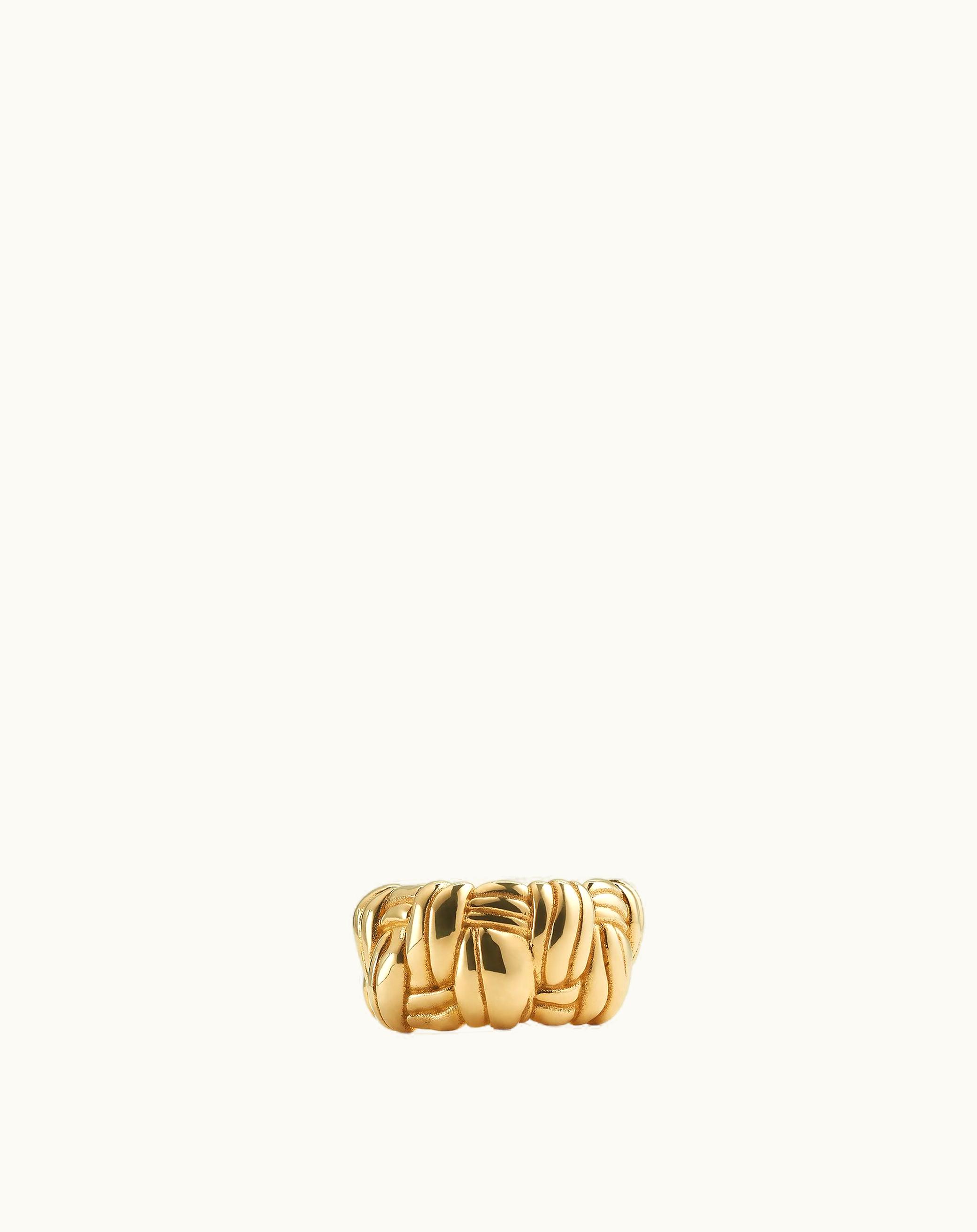 Bottega Veneta Bottega Veneta Women's Pleat Ring In Yellow Gold