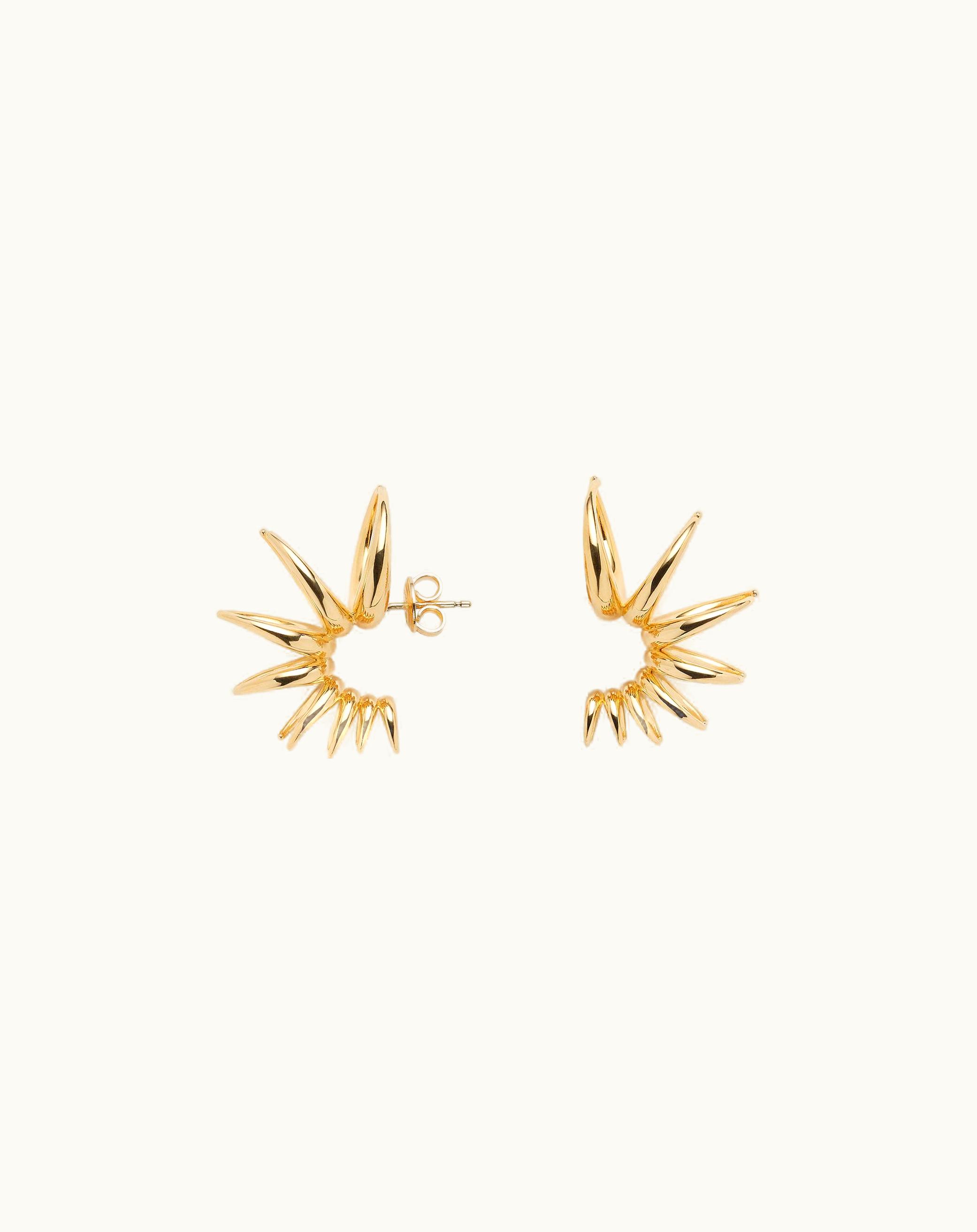 Bottega Veneta Bottega Veneta Women's Spine Hoop Earrings In Yellow Gold