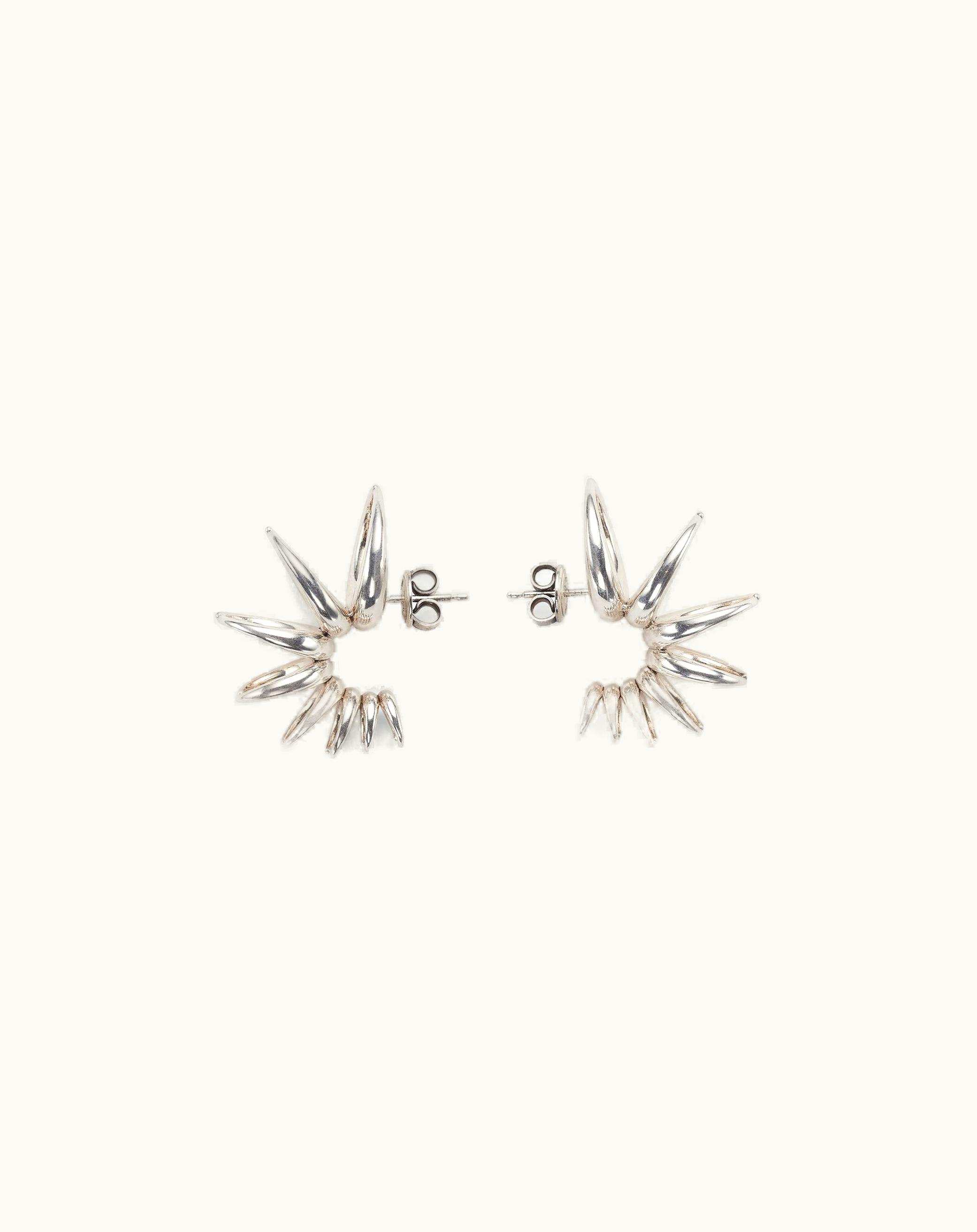 Bottega Veneta Bottega Veneta Women's Spine Hoop Earrings In Silver