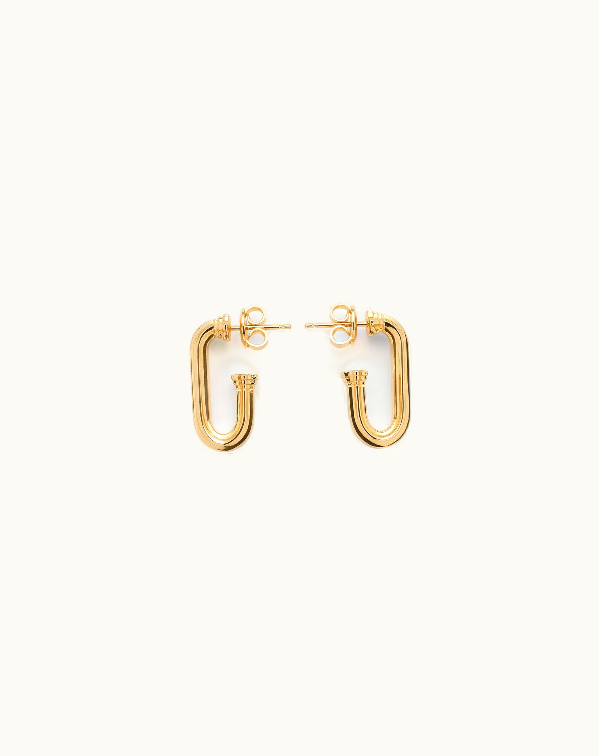 Bottega Veneta Bottega Veneta Women's Pillar Hoop Earrings In Yellow Gold