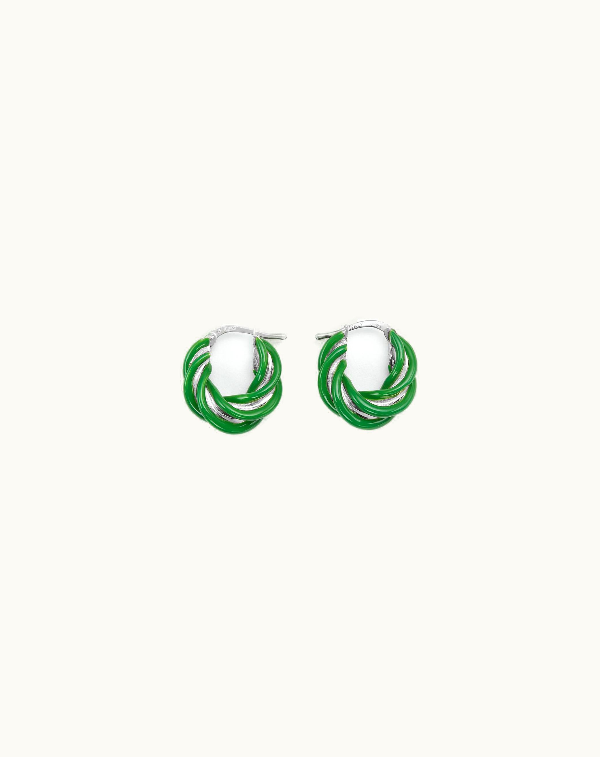 Bottega Veneta Bottega Veneta Women's Pillar Twisted Hoop Earrings In Parakeet