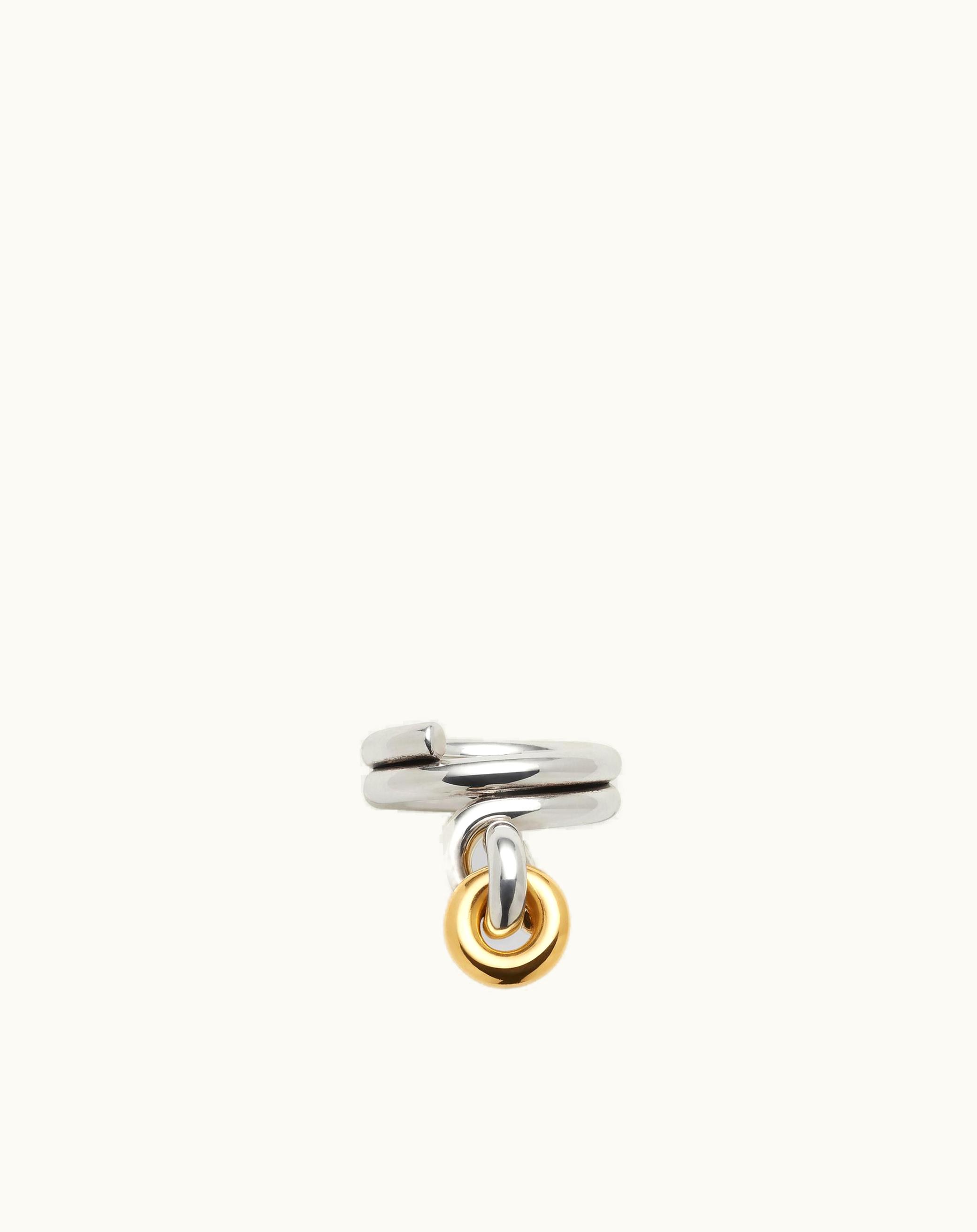 Bottega Veneta Bottega Veneta Women's Loop Ring In Silver / Yellow Gold