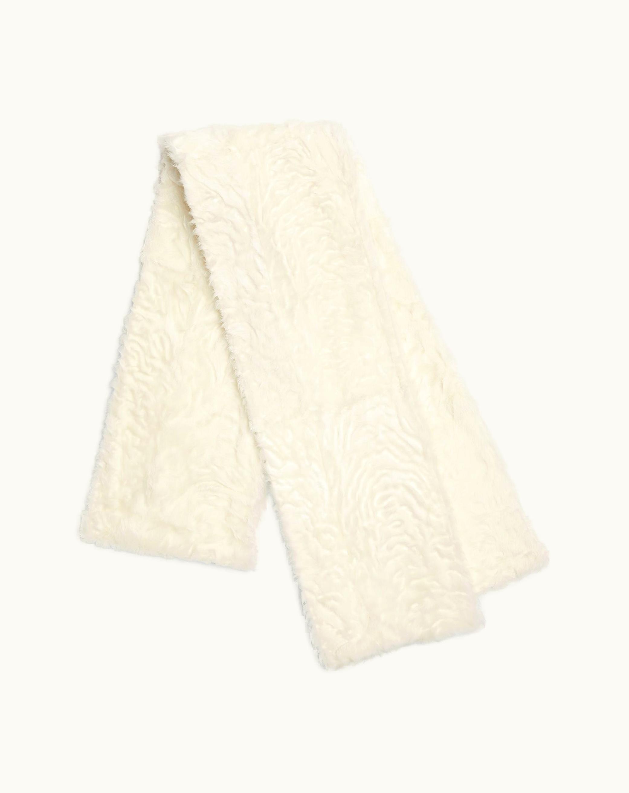 Bottega Veneta Bottega Veneta Women's Wavy-Effect Shearling Scarf In White