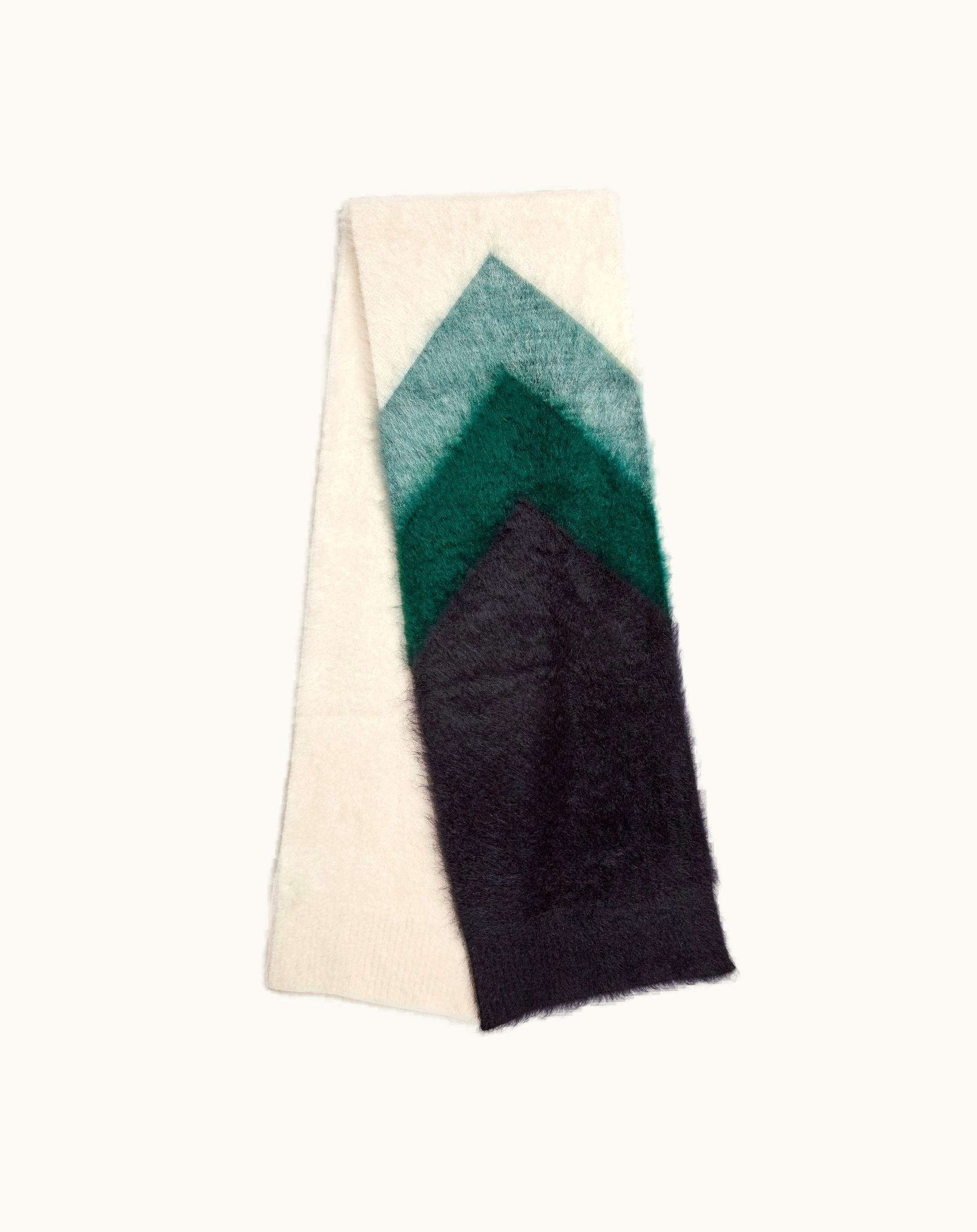 Bottega Veneta Bottega Veneta Women's Double Mohair Chevron Scarf In Mid Blue / Billiard / Chalk