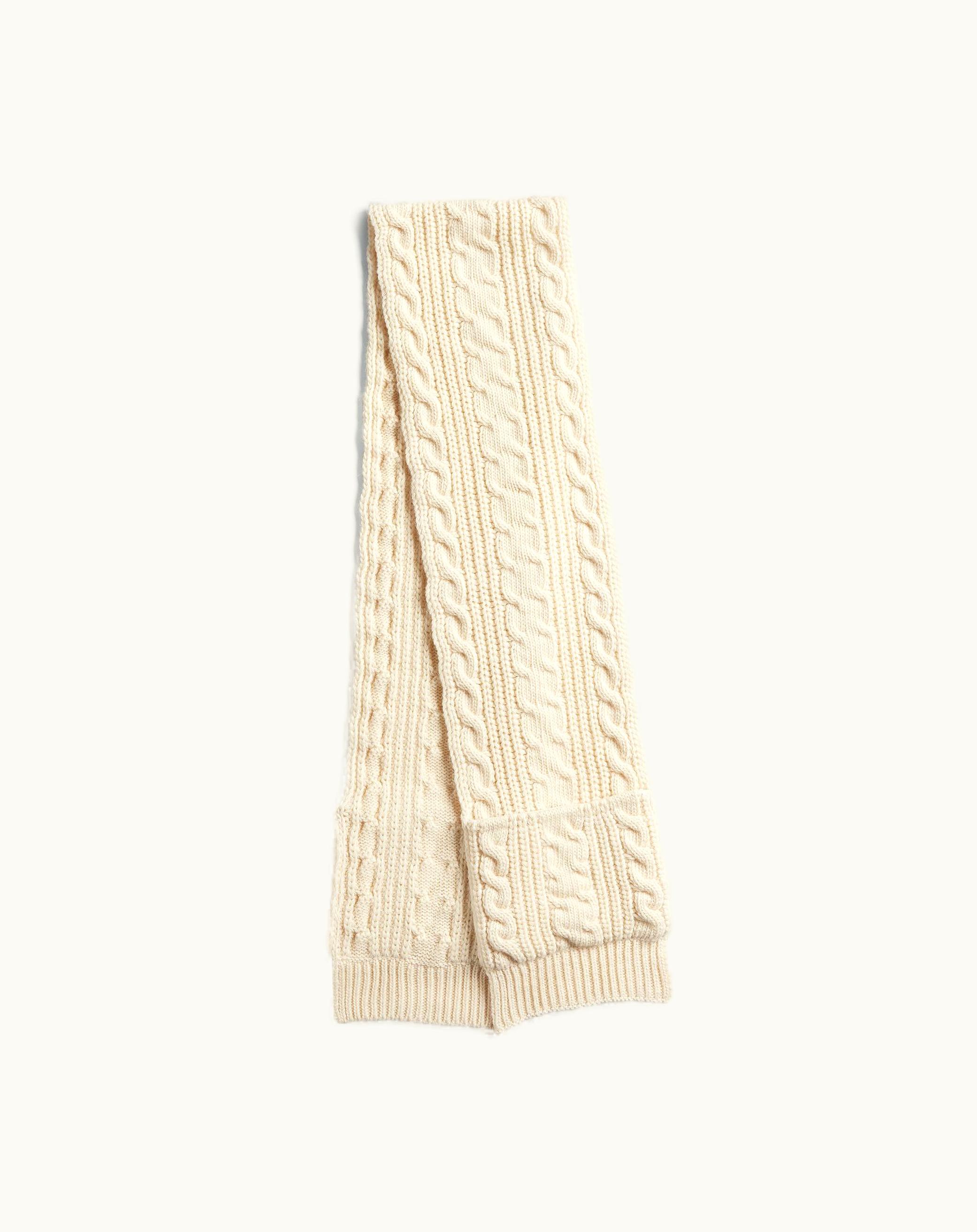 Bottega Veneta Bottega Veneta Women's Wool Cable Knit Scarf In Bone