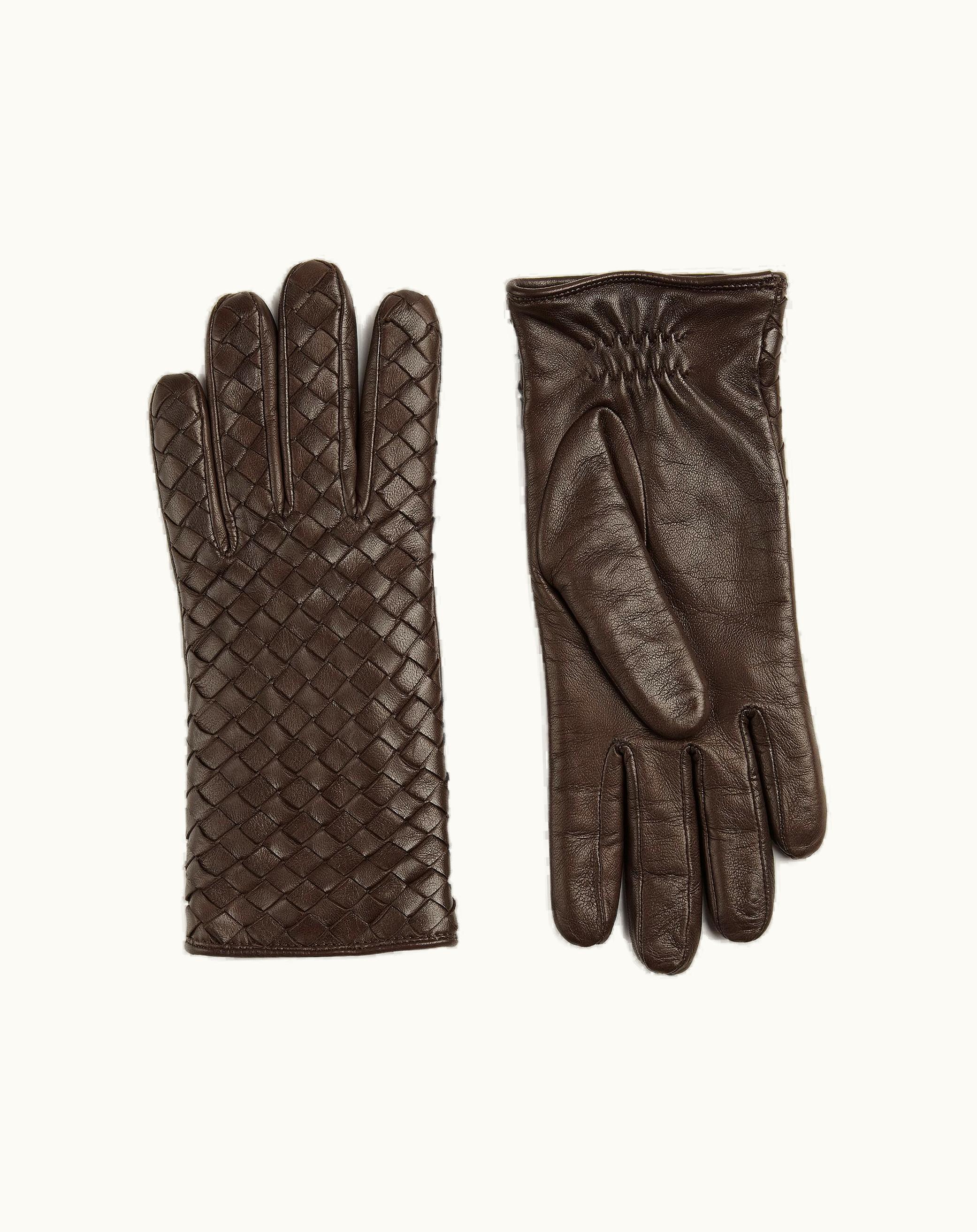 Bottega Veneta Bottega Veneta Women's Leather Intrecciato Gloves In Cocoa