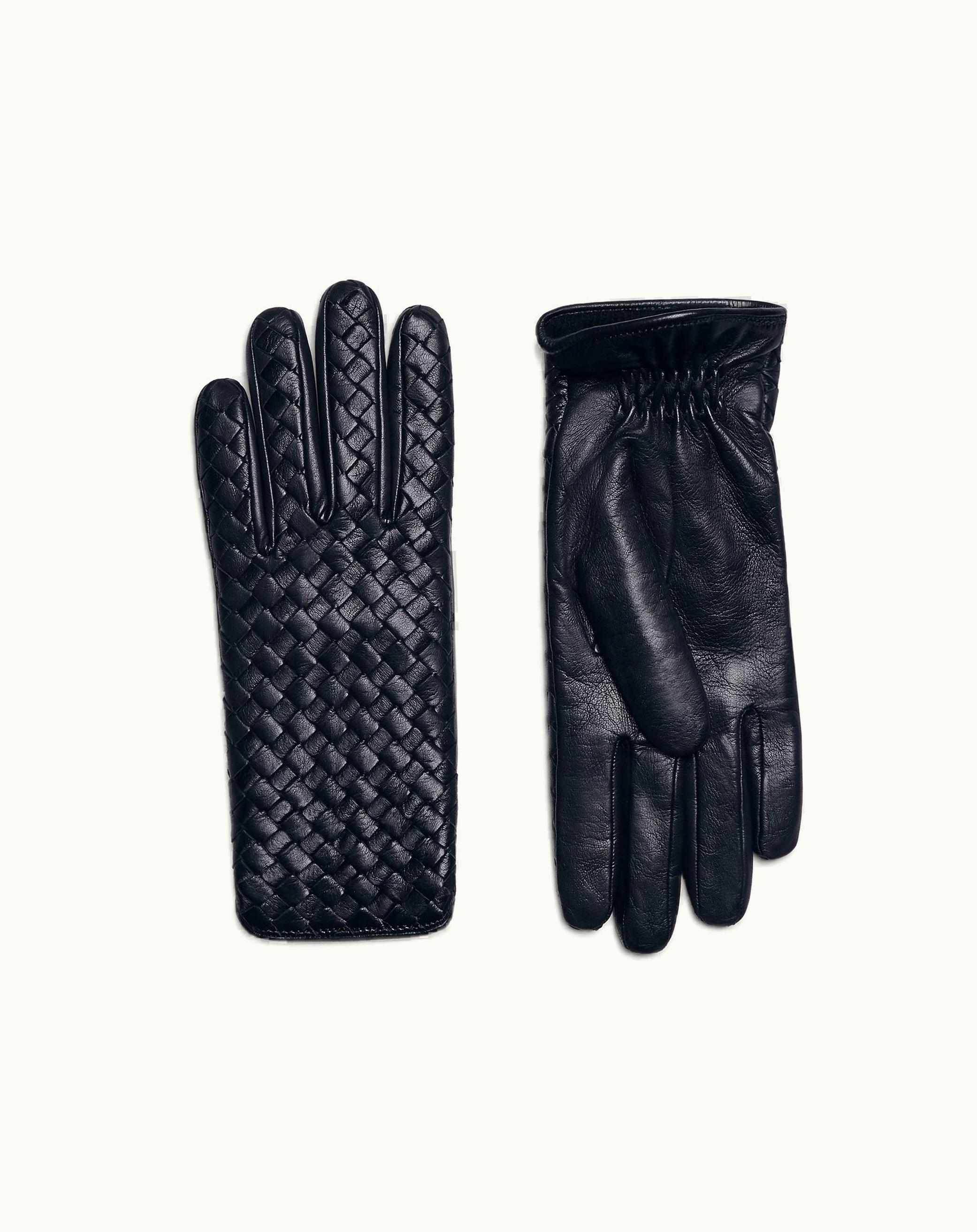 Bottega Veneta Bottega Veneta Women's Intrecciato Leather Gloves In Abyss