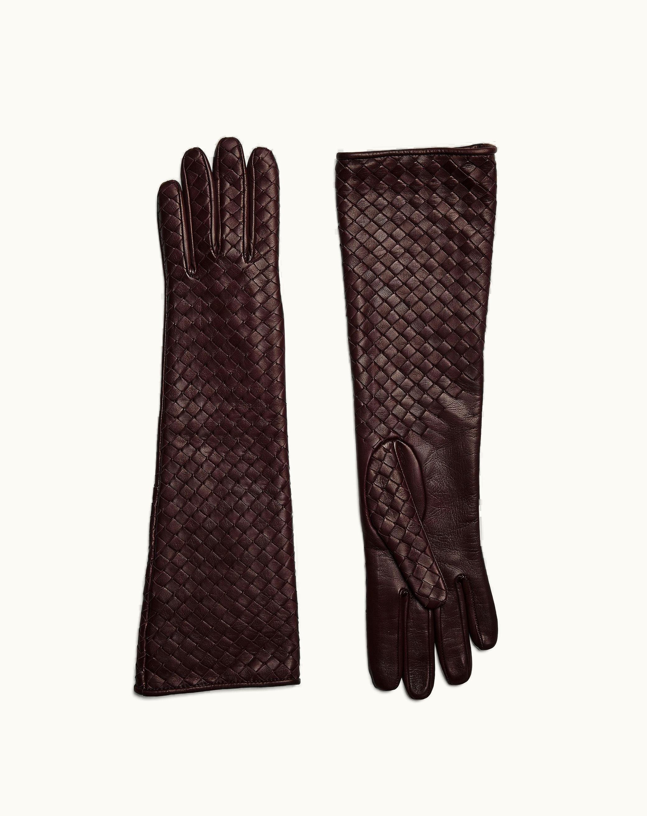 Bottega Veneta Bottega Veneta Women's Intrecciato Leather Midi Gloves In Oxblood