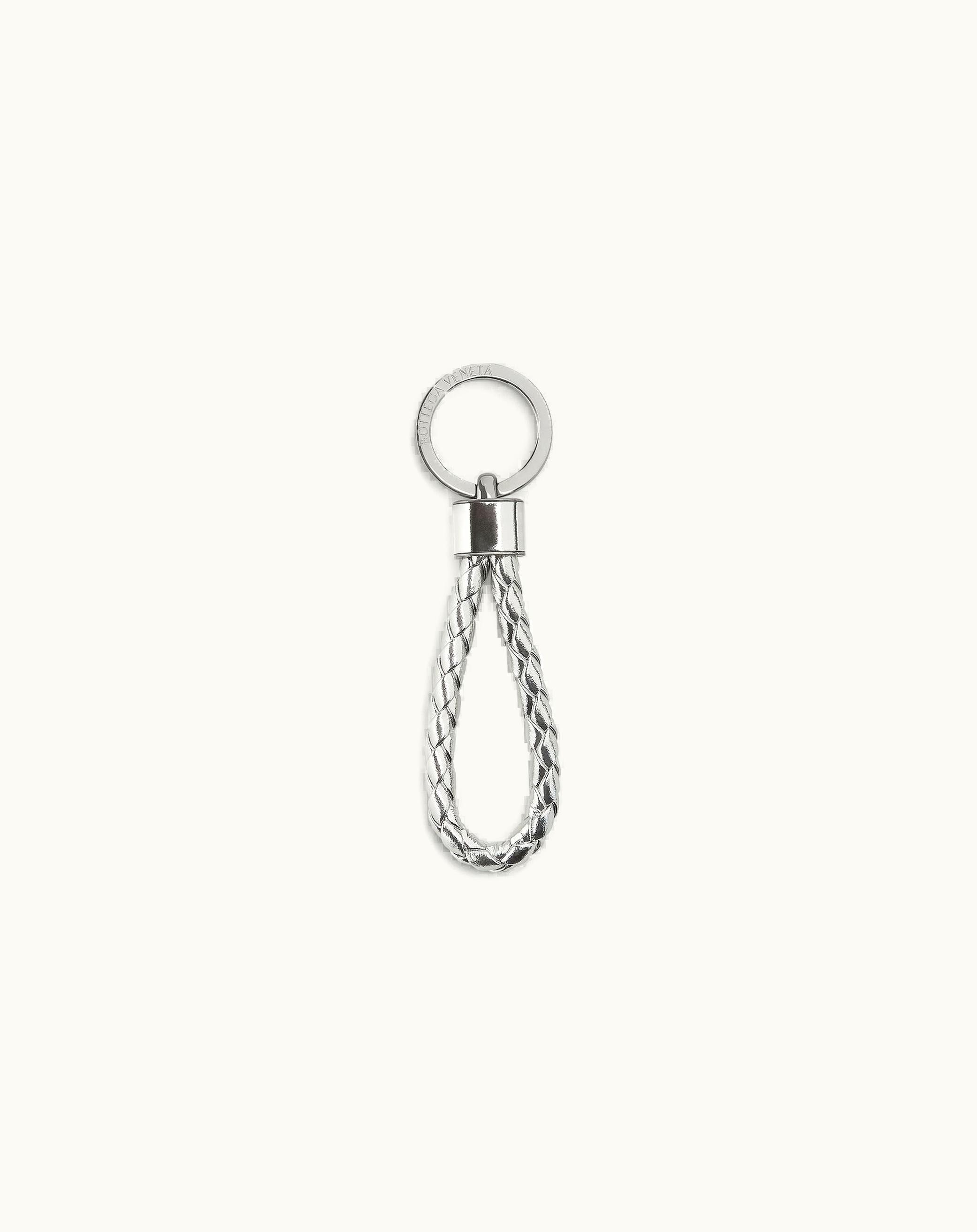 Bottega Veneta Bottega Veneta Women's Intreccio Key Ring In Silver