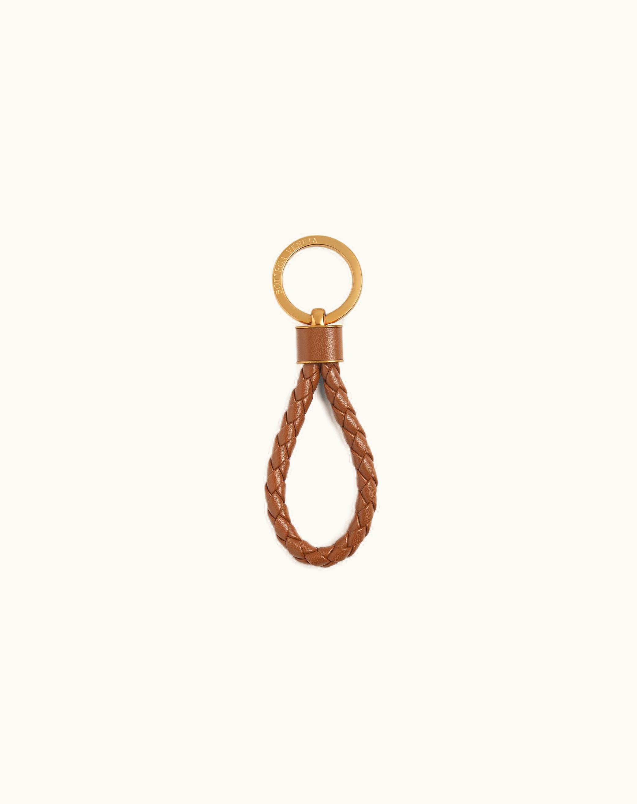 Bottega Veneta Bottega Veneta Women's Key Ring Intreccio Key Ring In Cognac