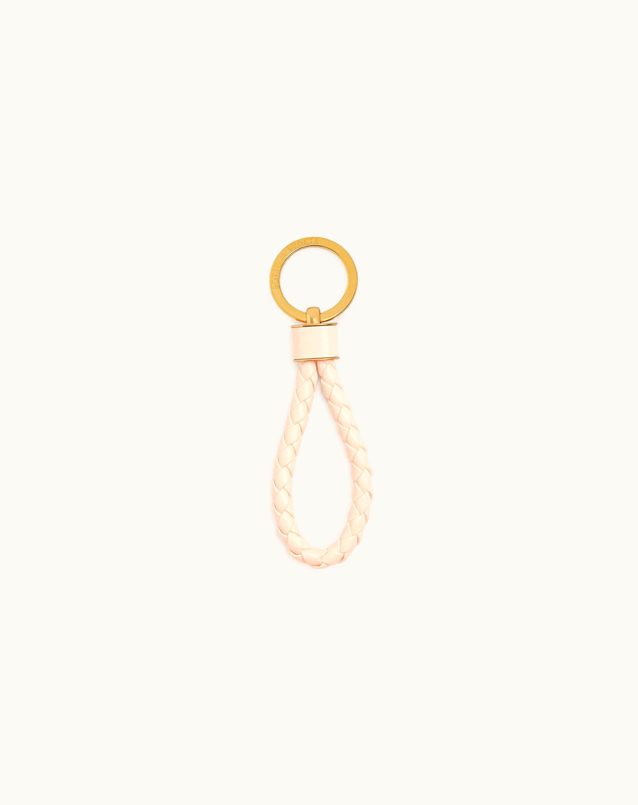 Bottega Veneta Bottega Veneta Women's Intreccio Key Ring In Macaroon