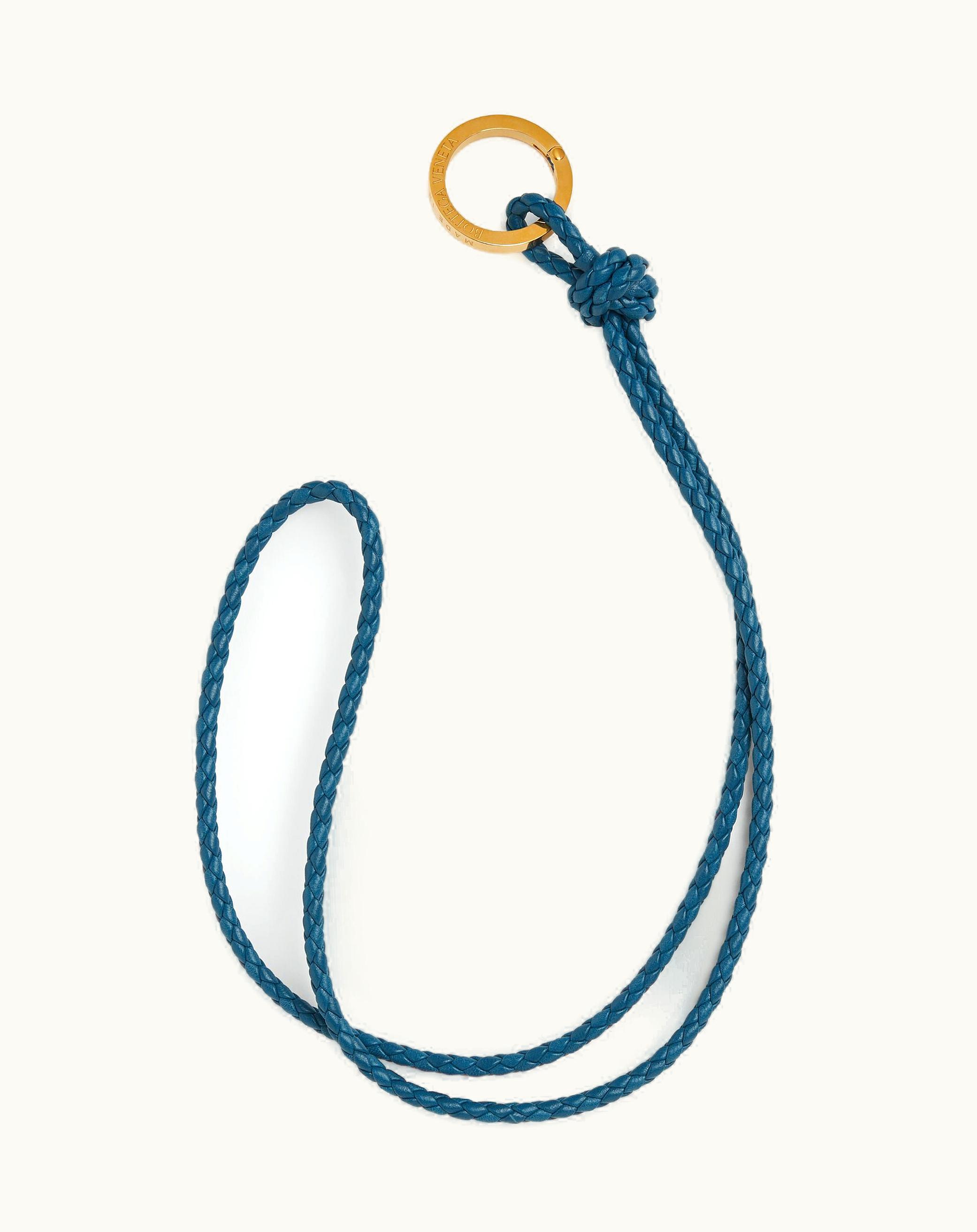 Bottega Veneta Bottega Veneta Women's Intreccio Long Key Ring In Deep Pacific