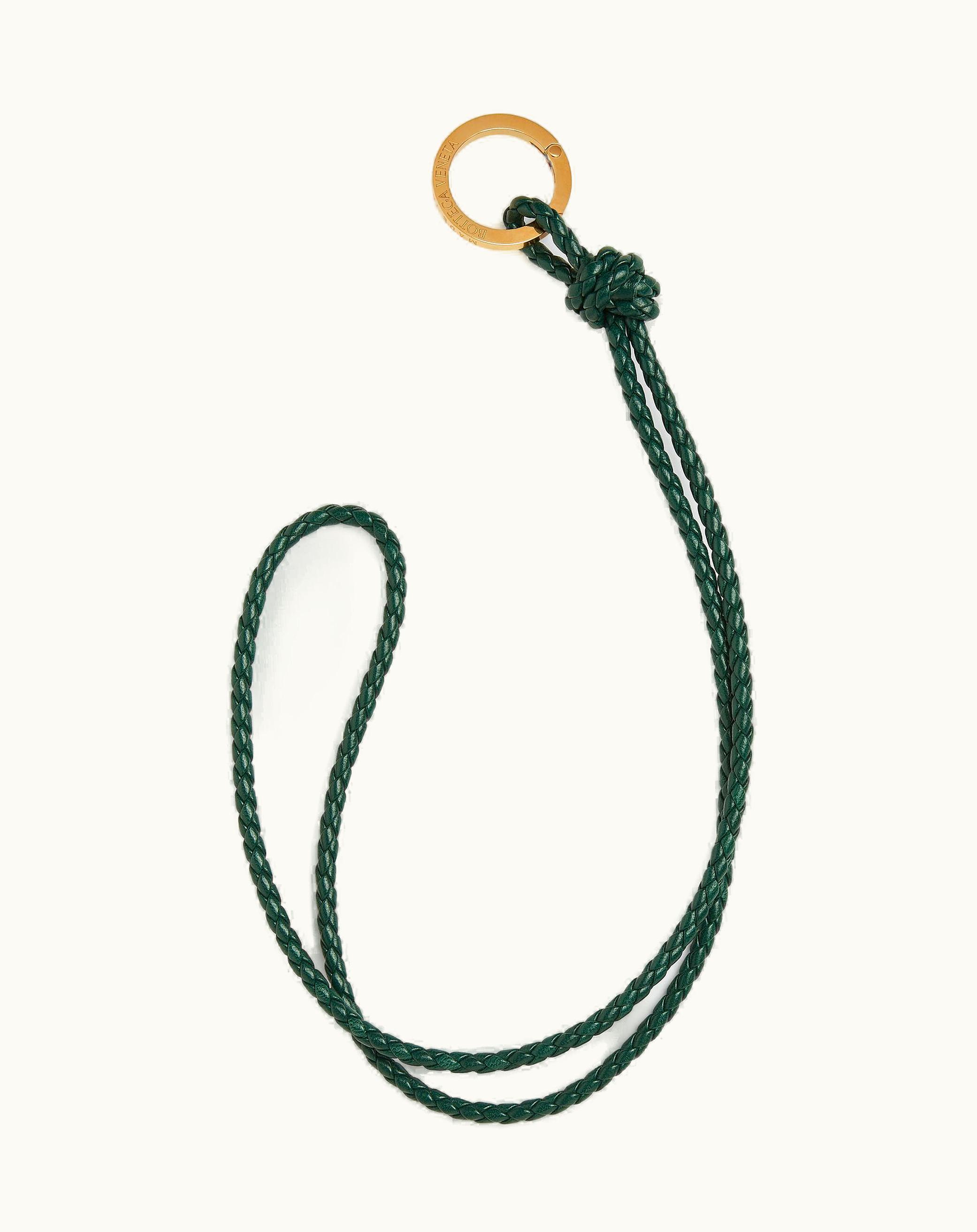 Bottega Veneta Bottega Veneta Women's Intreccio Long Key Ring In Emerald Green