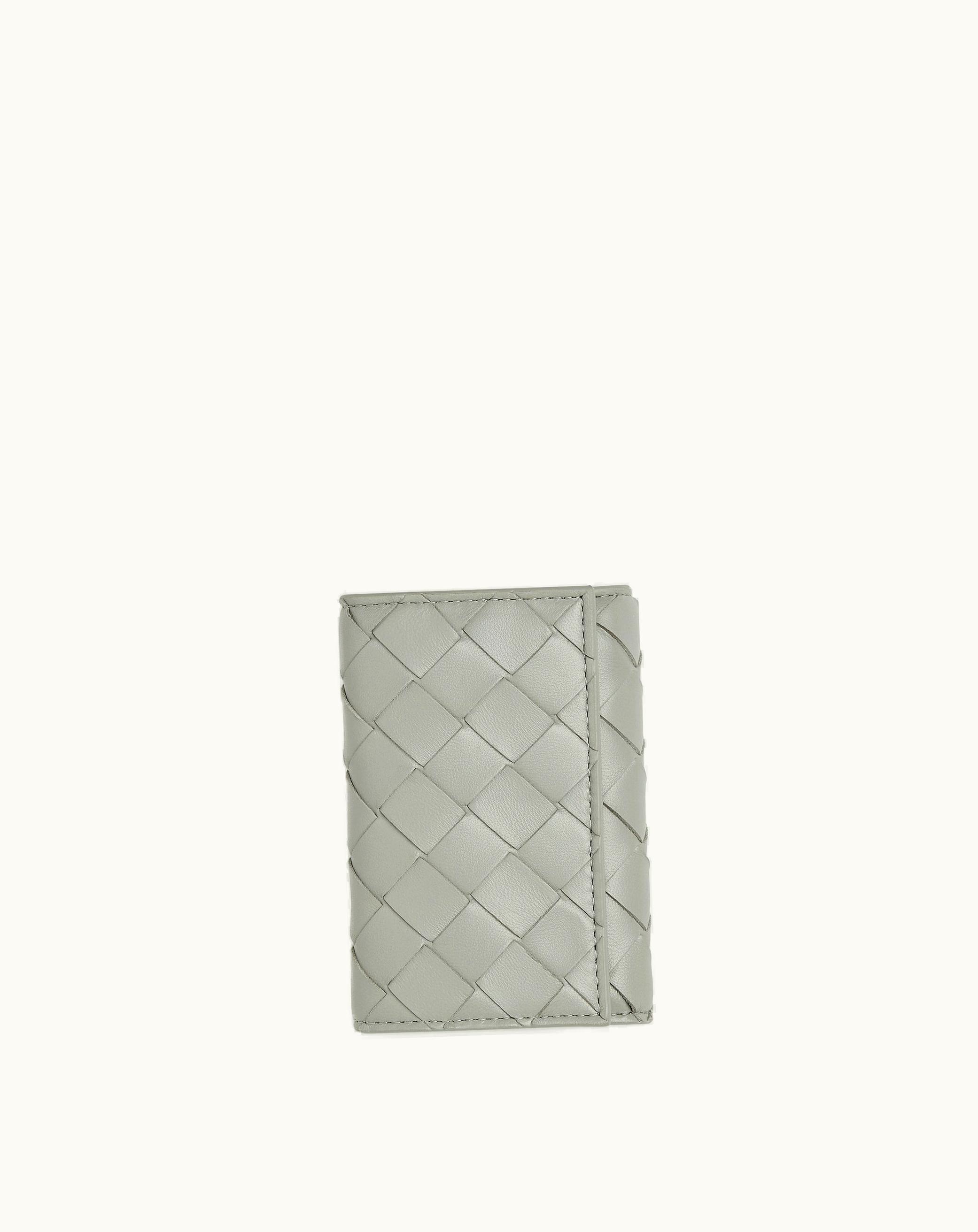 Bottega Veneta Bottega Veneta Women's Intrecciato Folded Key Case In Agate Grey