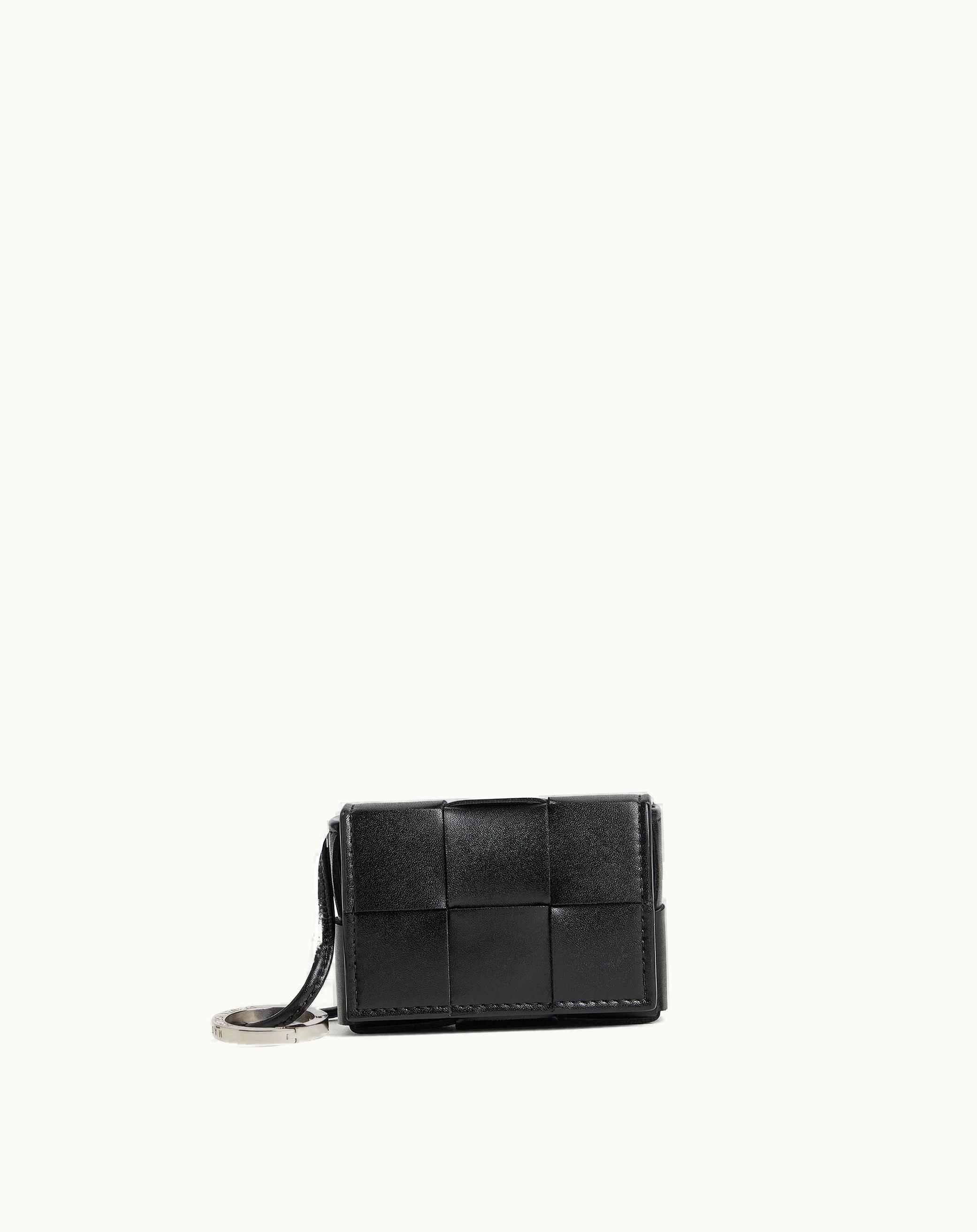 Bottega Veneta Bottega Veneta Men's Cassette Airpods Case On Strap In Black