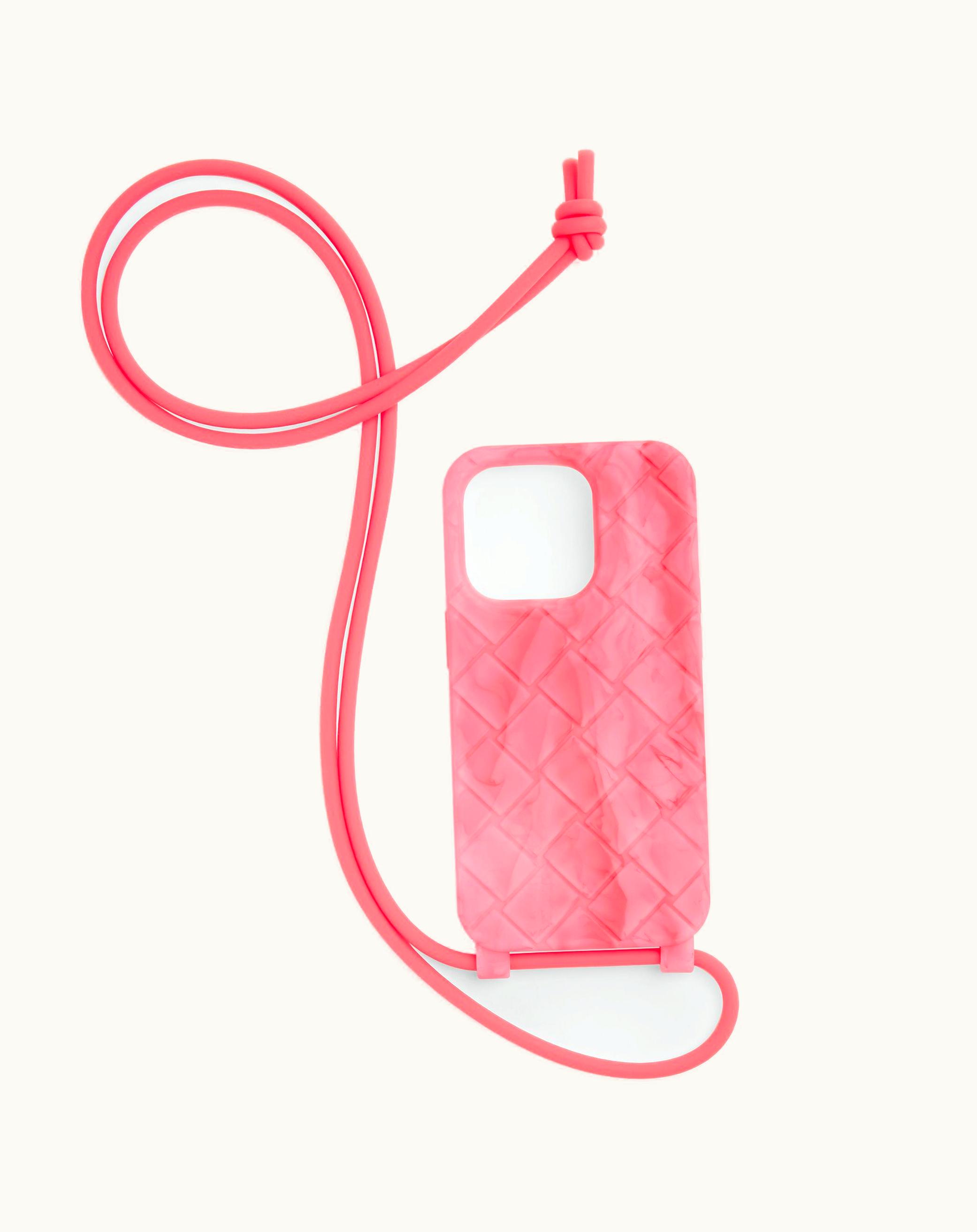 Bottega Veneta Bottega Veneta Men's Iphone 14 Pro Case On Strap In Red Mash