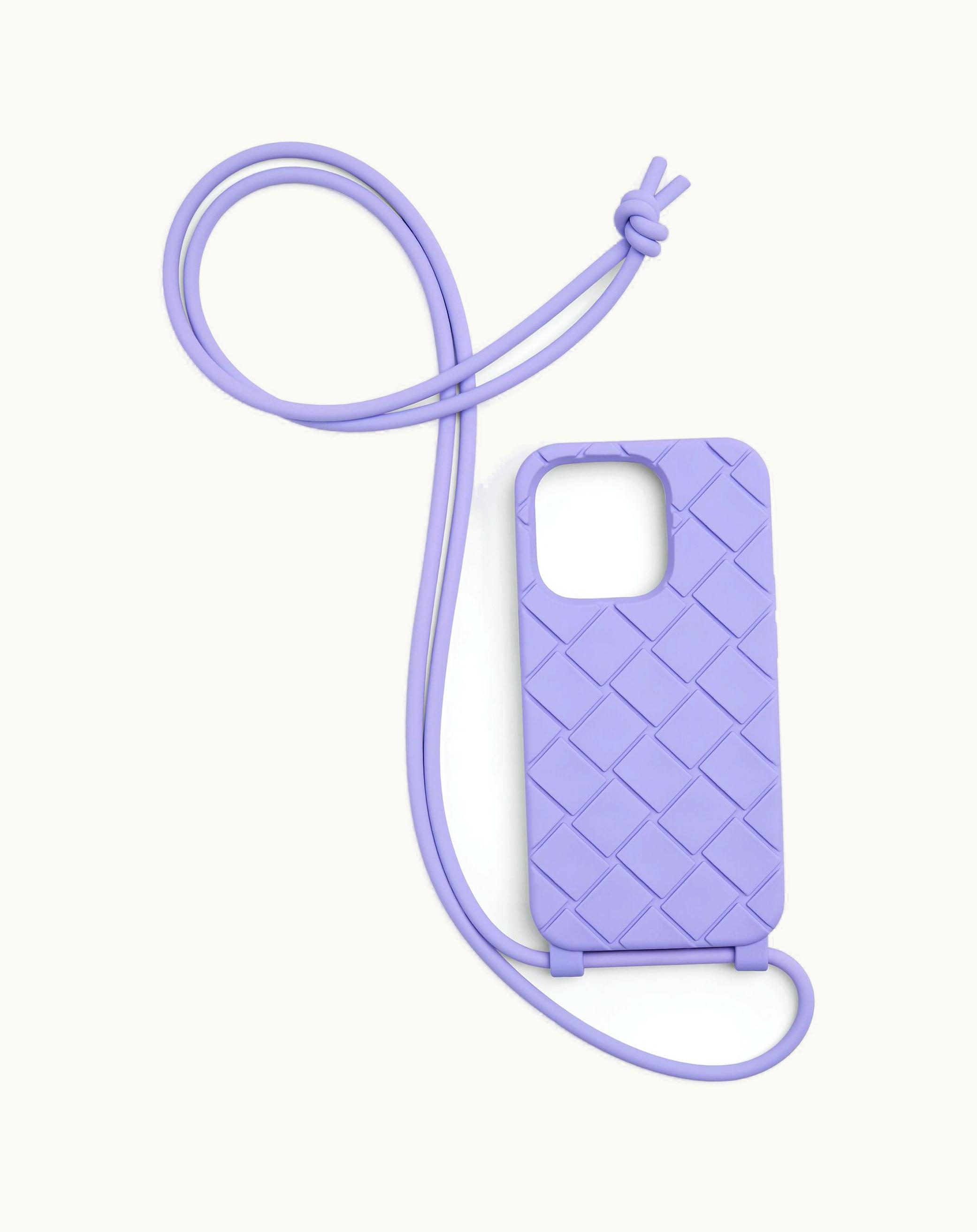 Bottega Veneta Bottega Veneta Men's Iphone 14 Pro Case On Strap In Amethyst