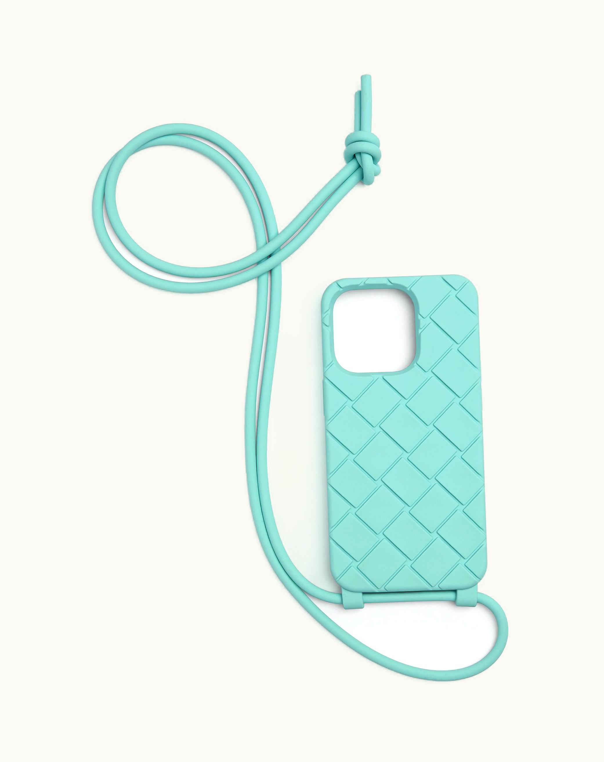 Bottega Veneta Bottega Veneta Men's Iphone 14 Pro Case On Strap In Celadon