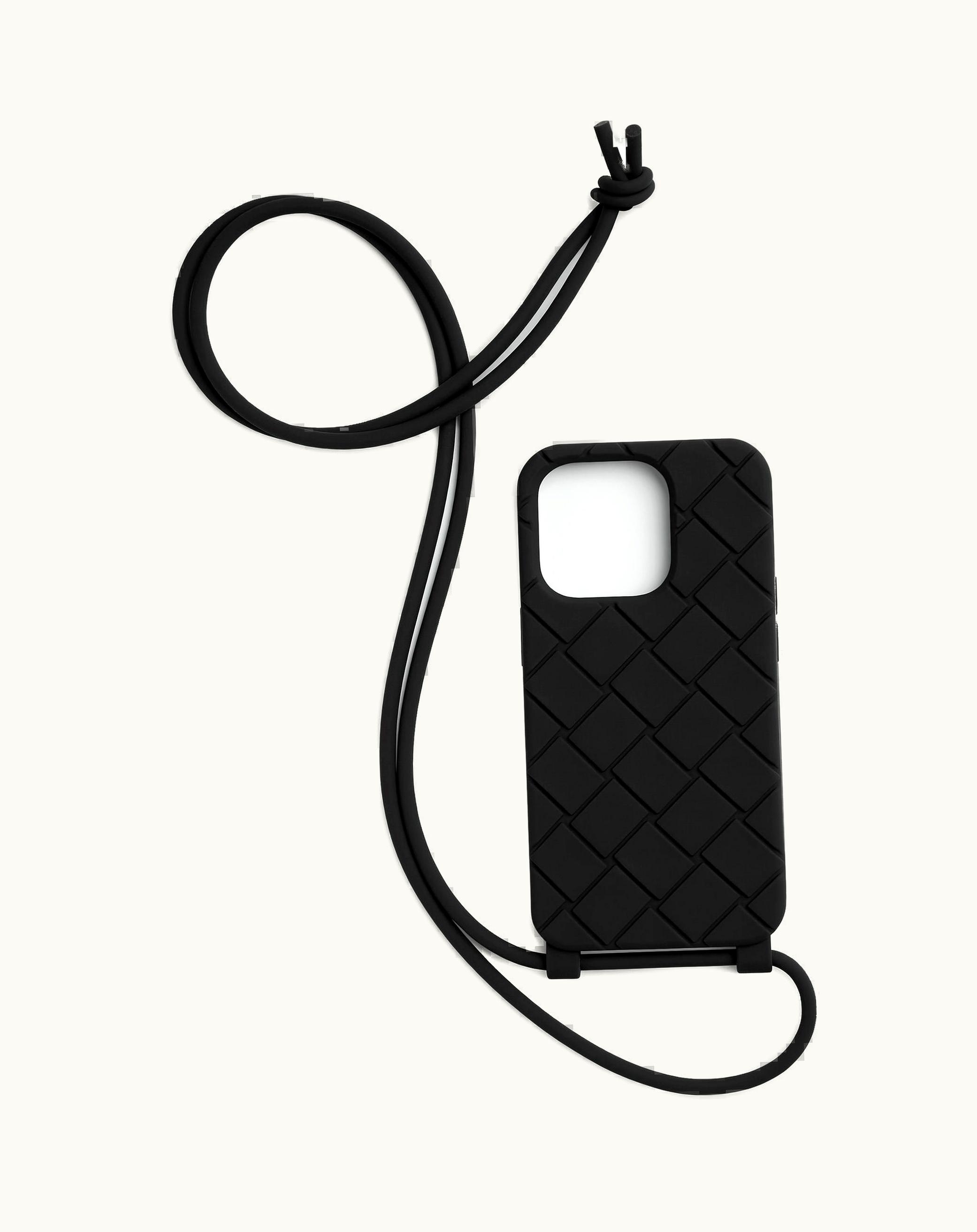 Bottega Veneta Bottega Veneta Iphone 14 Pro Case On Strap In Black