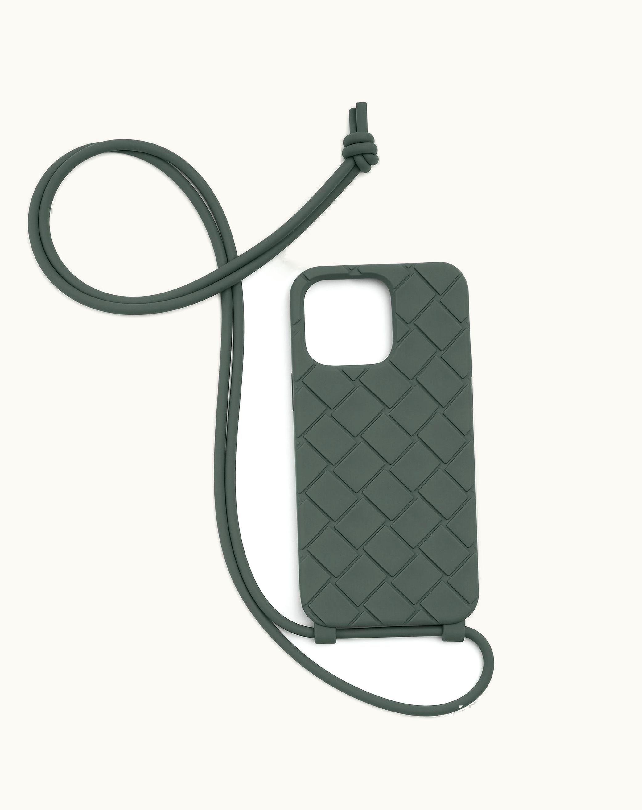 Bottega Veneta Bottega Veneta Men's Iphone 14 Pro Max Case On Strap In Slate