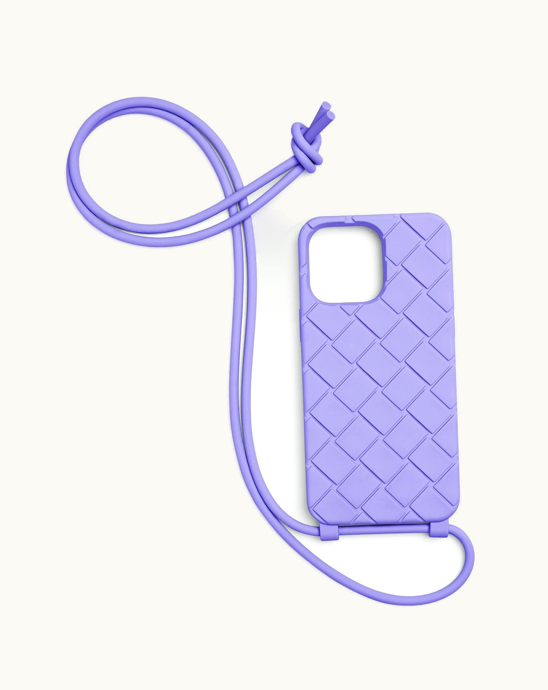 Bottega Veneta Bottega Veneta Men's Iphone 14 Pro Max Case On Strap In Amethyst