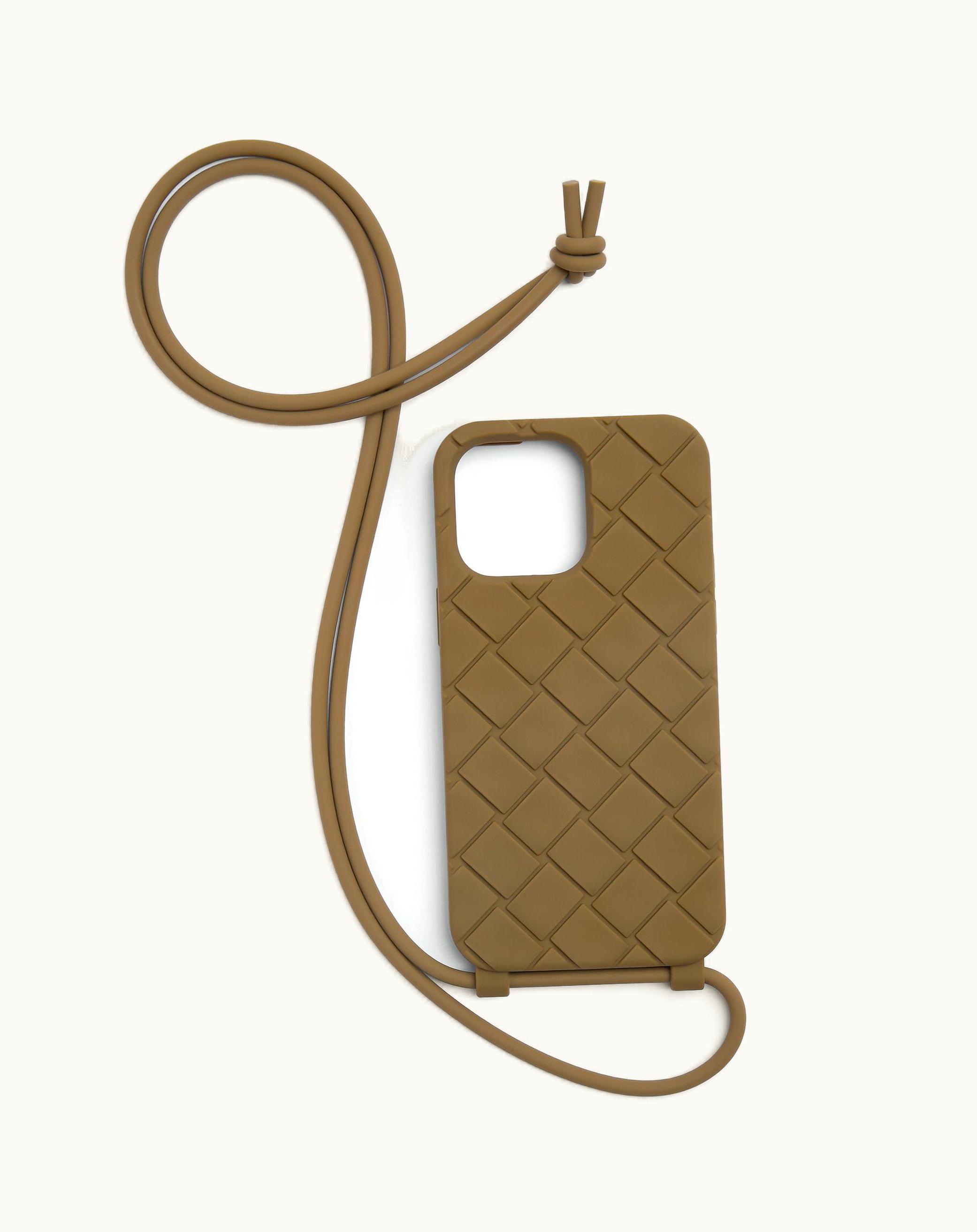 Bottega Veneta Bottega Veneta Men's Iphone 14 Pro Max Case On Strap In Mud
