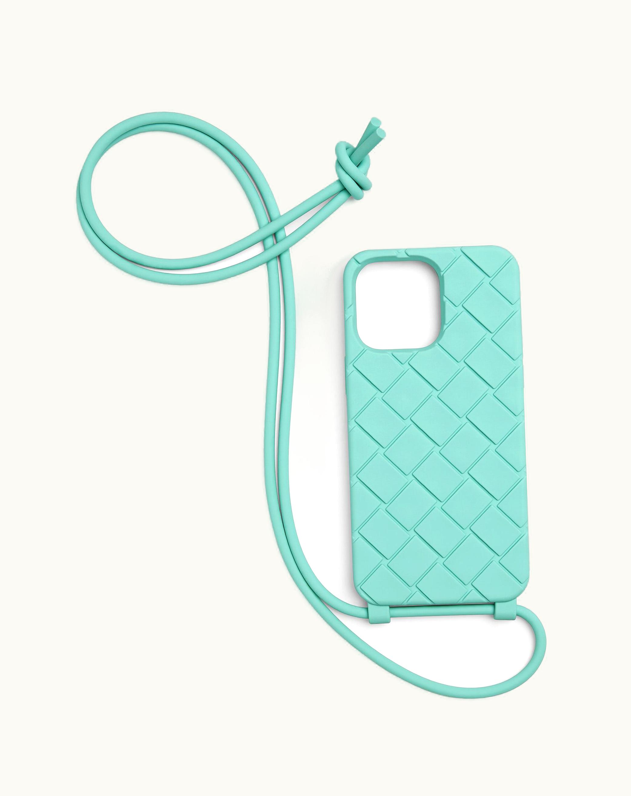 Bottega Veneta Bottega Veneta Men's Iphone 14 Pro Max Case On Strap In Celadon