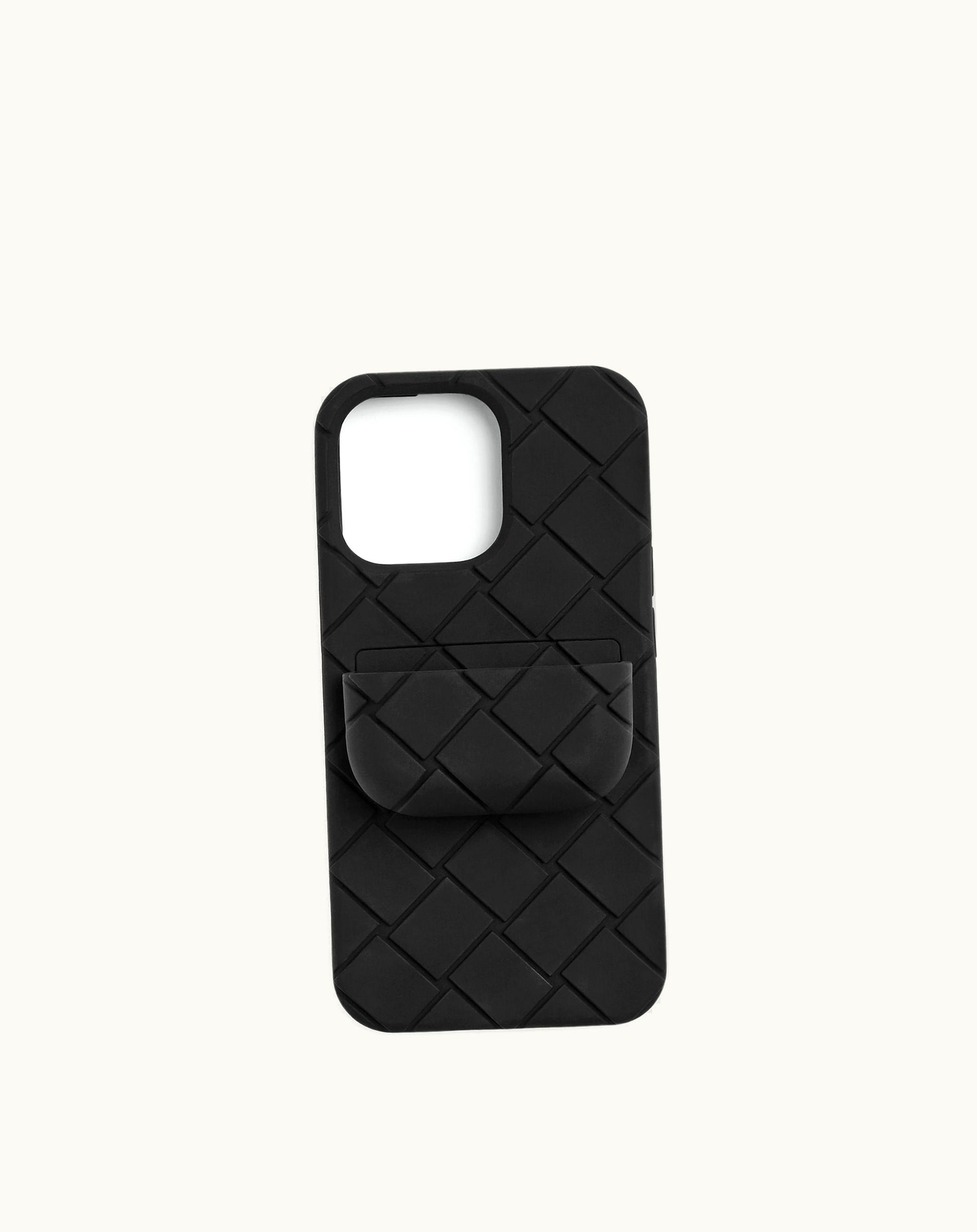 Bottega Veneta Bottega Veneta Iphone 13 Pro Case With Airpods Holder In Black