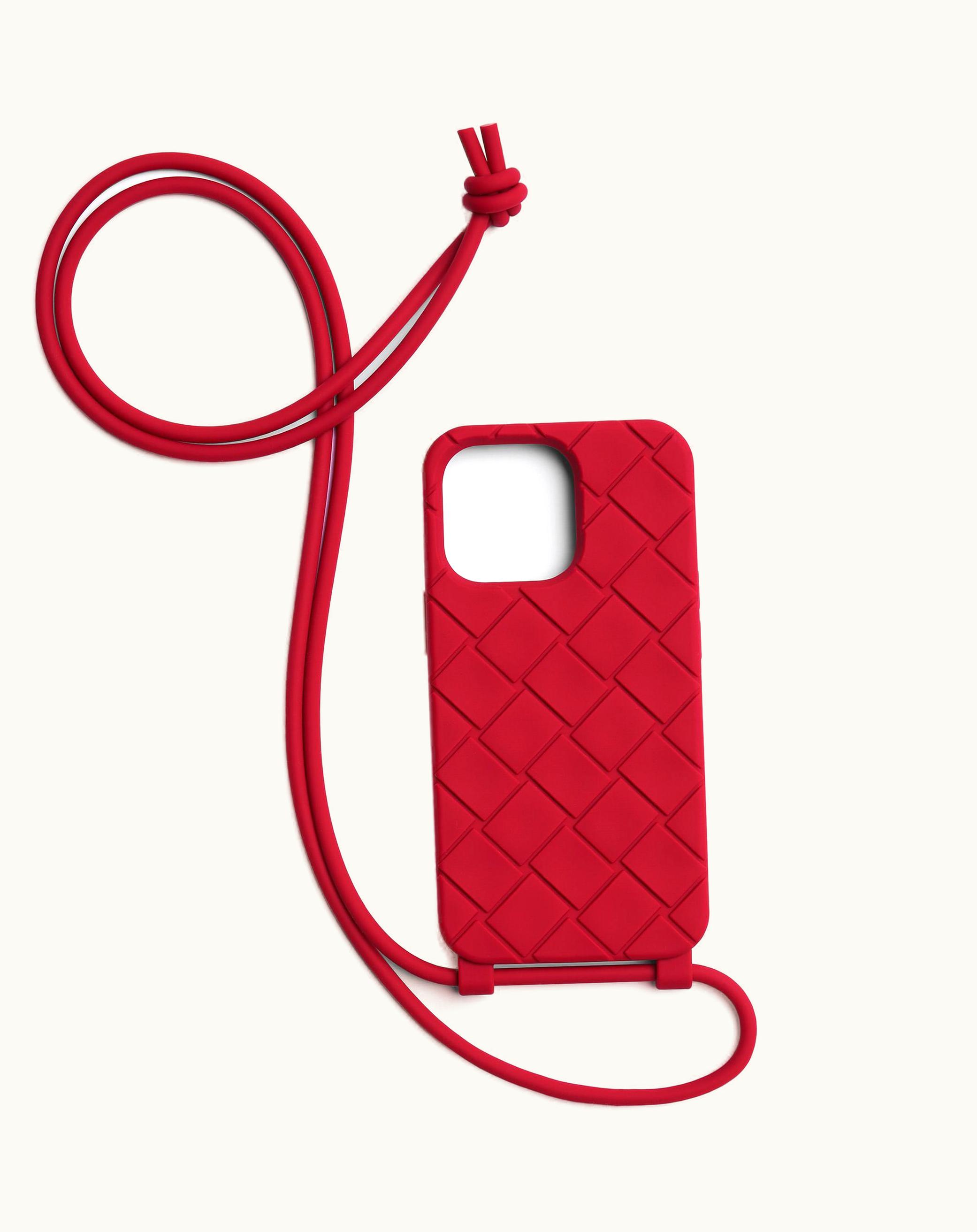 Bottega Veneta Bottega Veneta Men's Iphone 13 Pro Case On Strap In Apple Candy