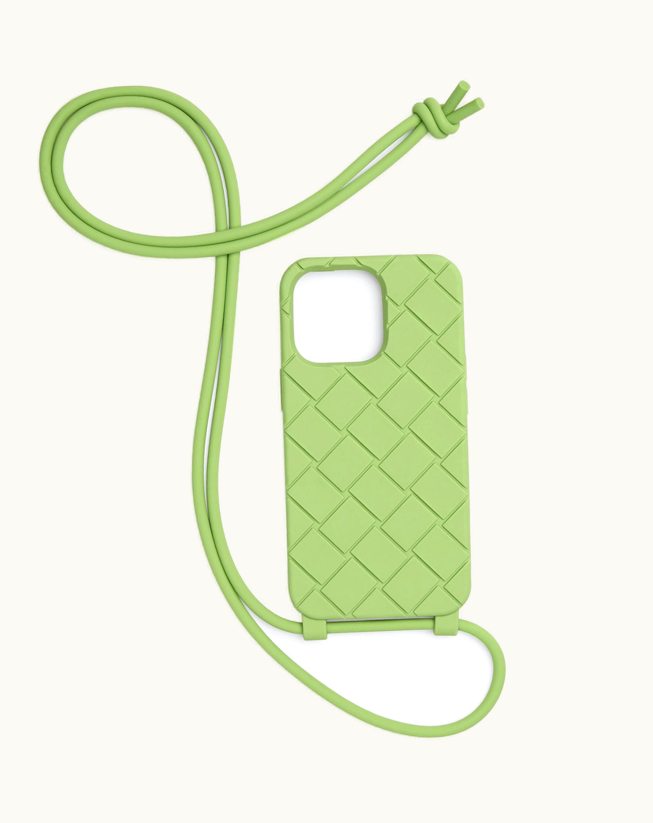 Bottega Veneta Bottega Veneta Men's Iphone 13 Pro Case On Strap In Pistachio
