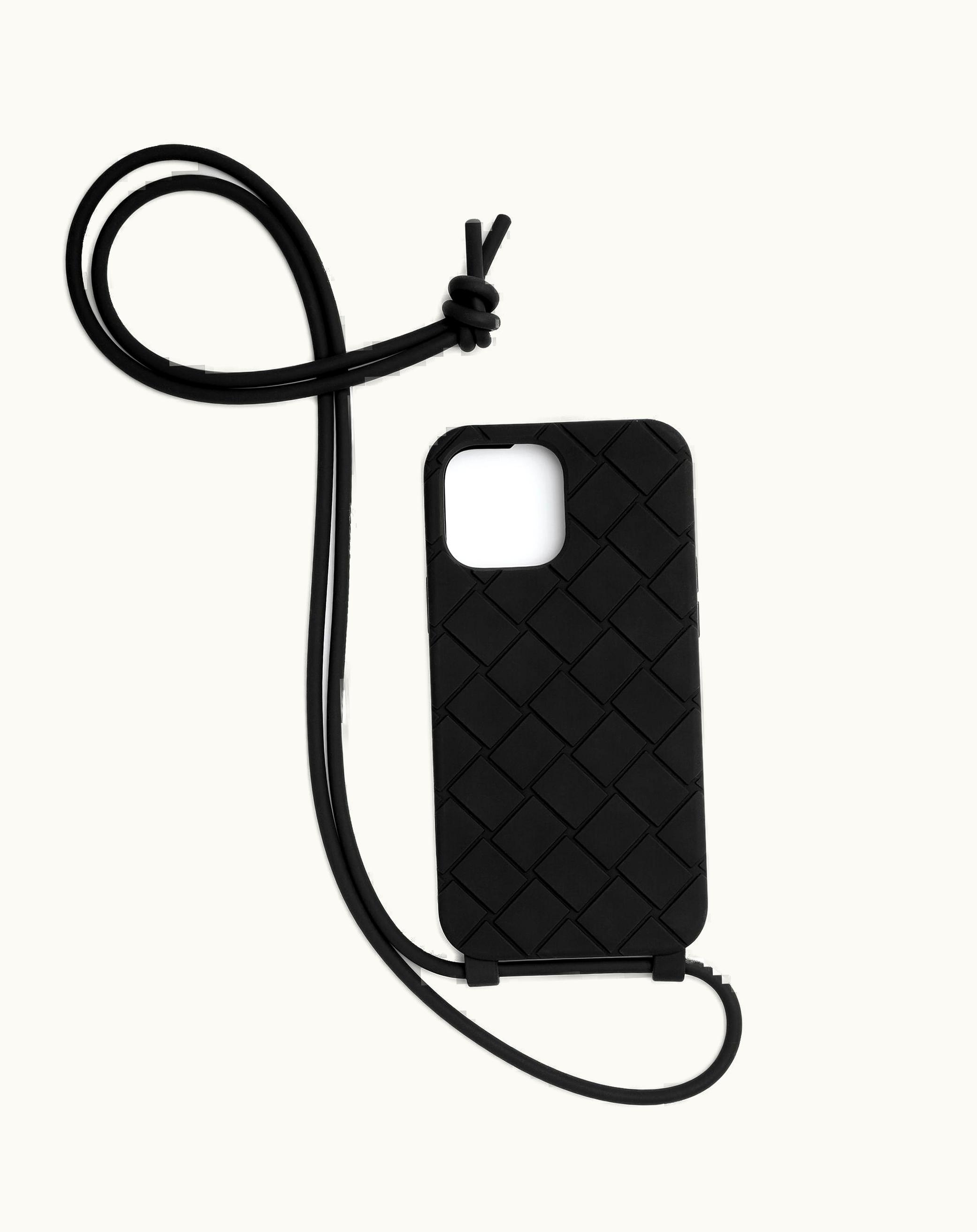 Bottega Veneta Bottega Veneta Men's Iphone 13 Pro Max Case On Strap In Black