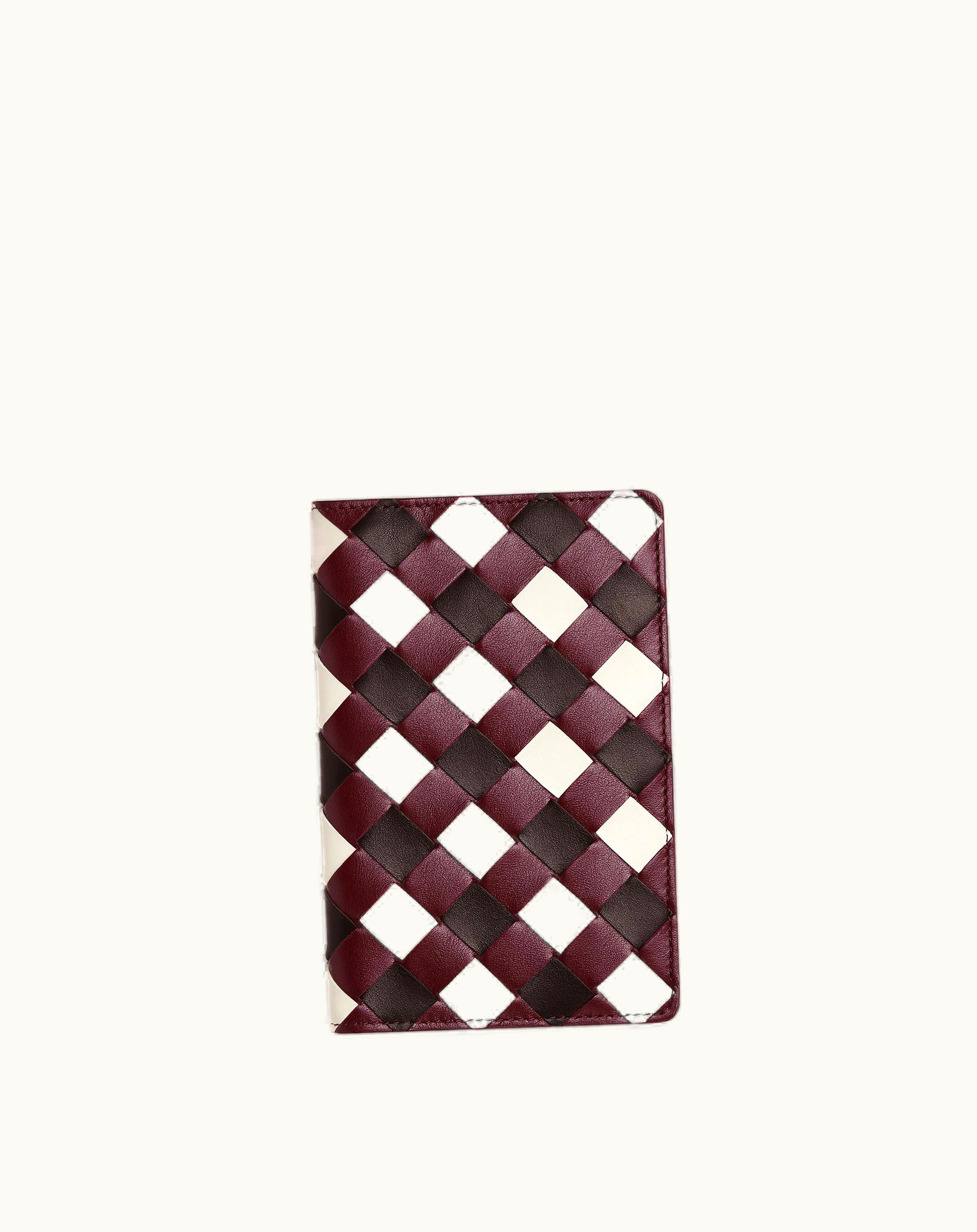 Bottega Veneta Bottega Veneta Small Intrecciato Notebook Cover In Barolo / Fondant / White