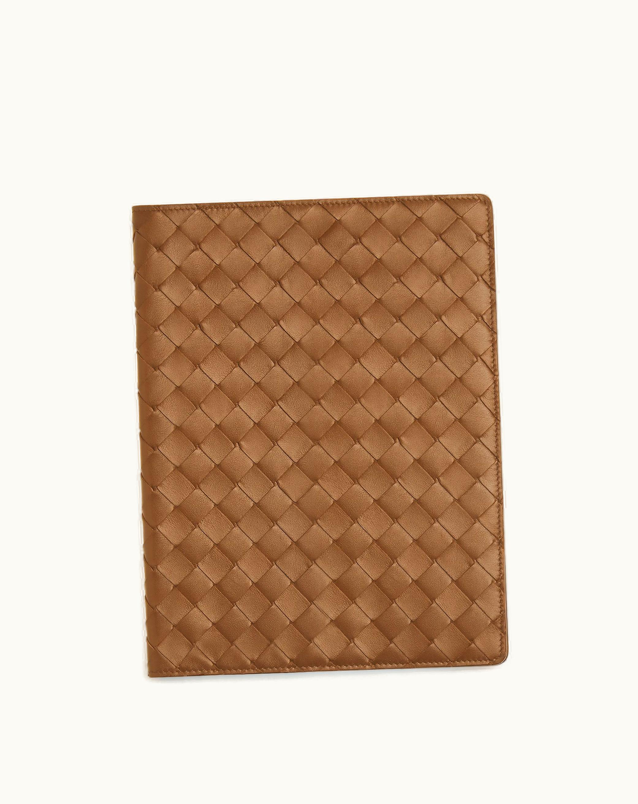 Bottega Veneta Bottega Veneta Large Intrecciato Notebook Cover In Teak