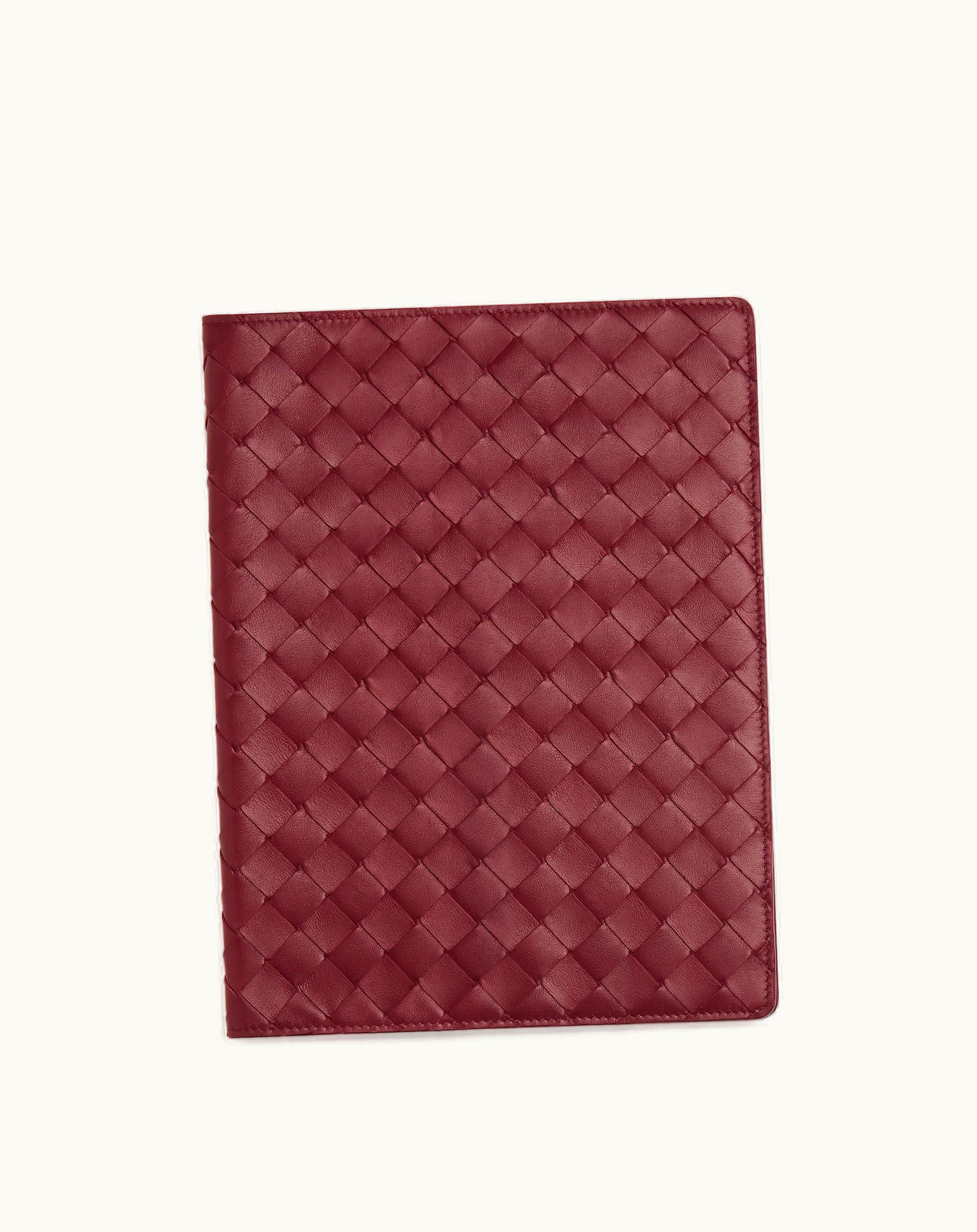 Bottega Veneta Bottega Veneta Large Intrecciato Notebook Cover In Bordeaux